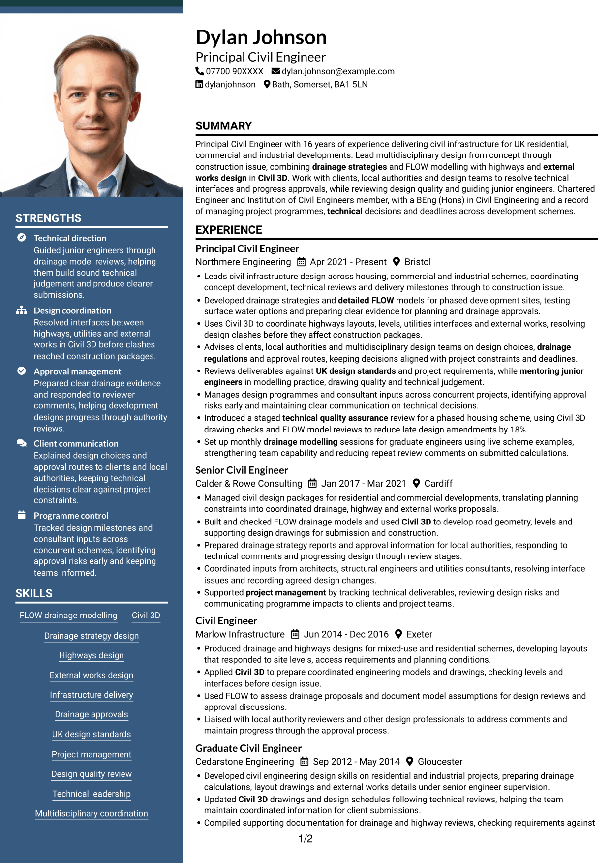 CV example — page 1