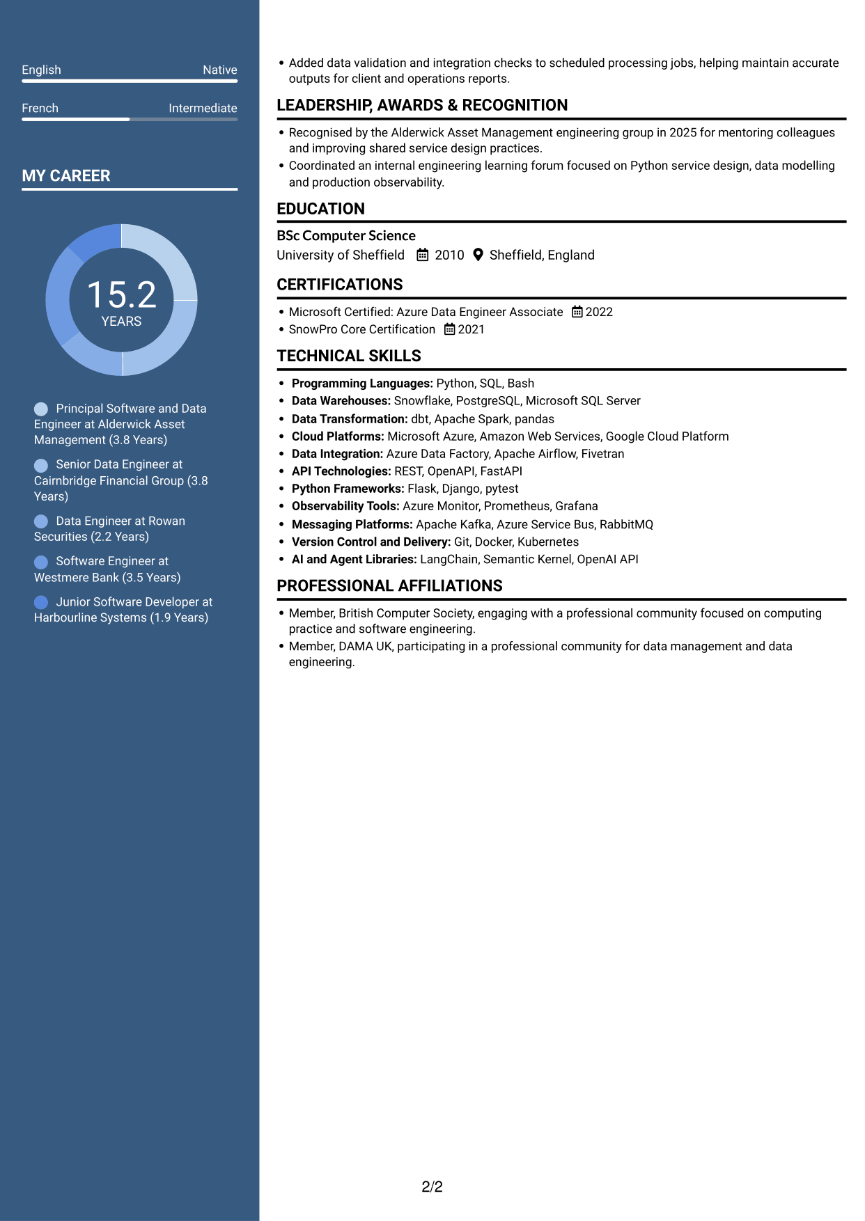 CV example — page 2