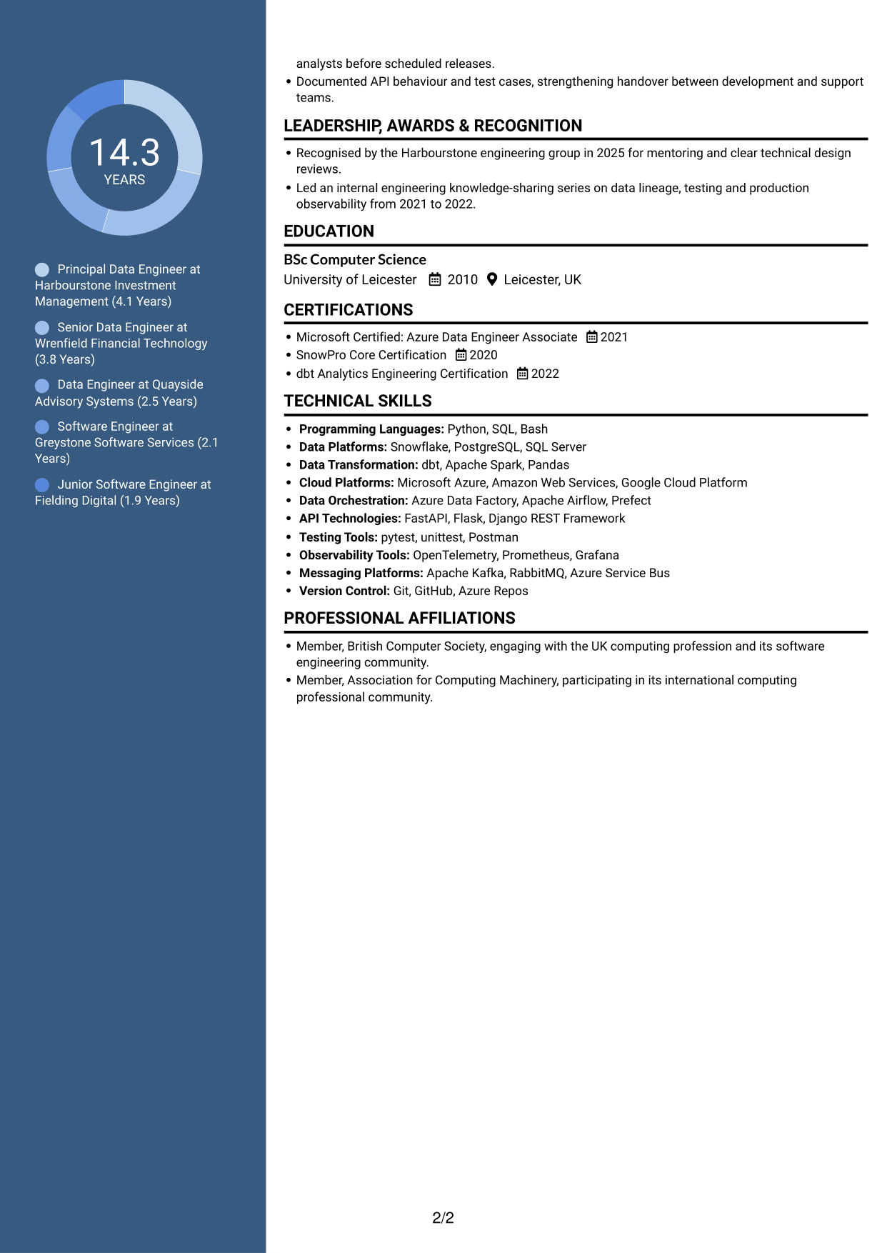 CV example — page 2