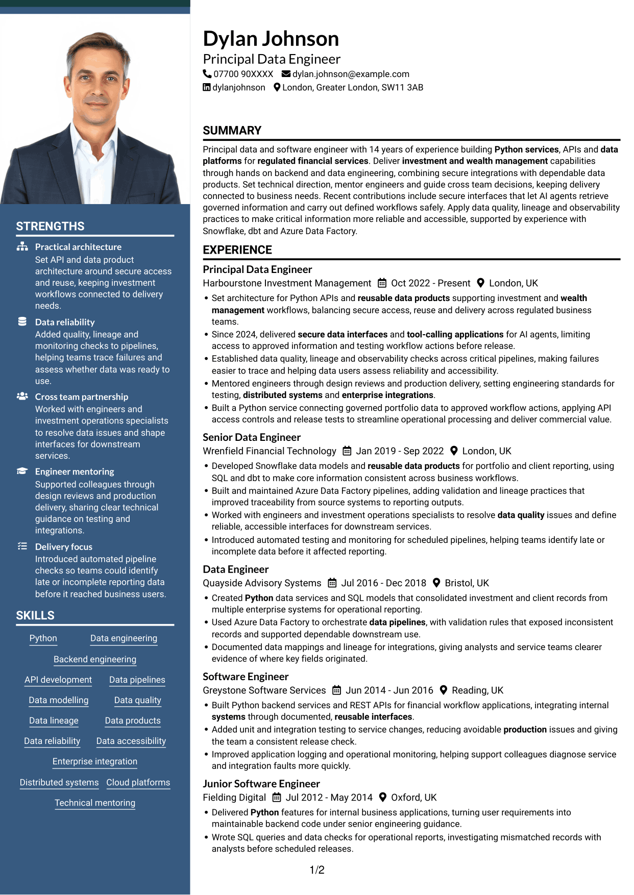 CV example — page 1