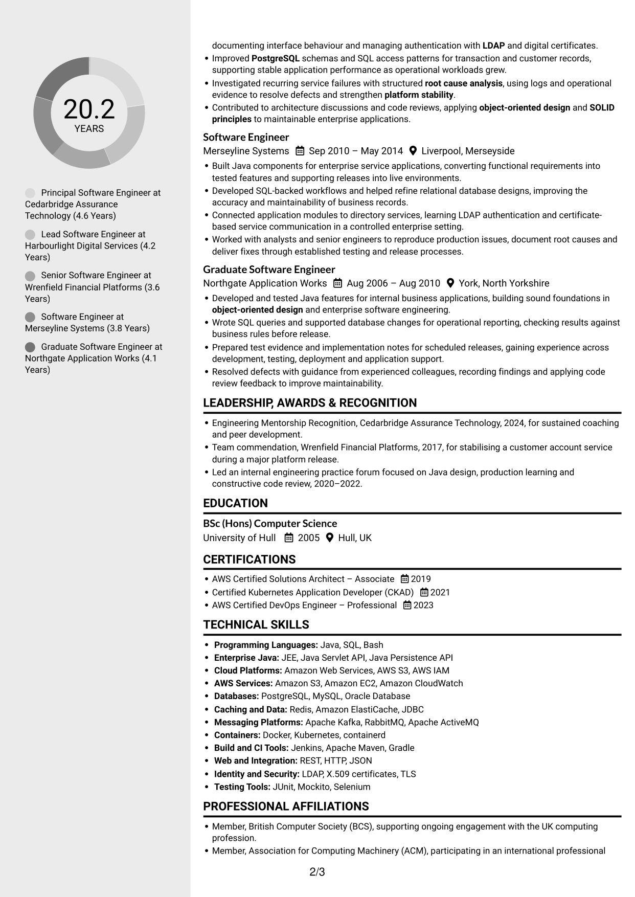 CV example — page 2