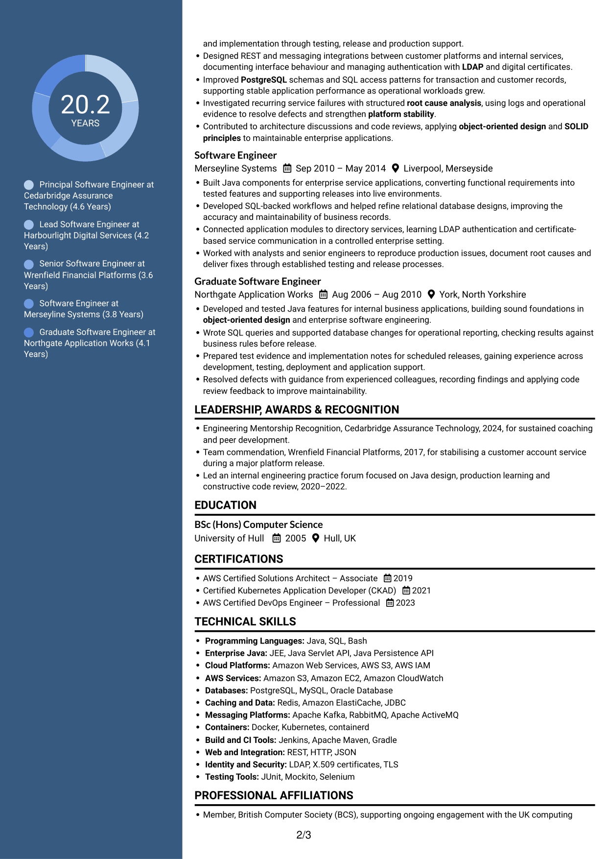 CV example — page 2