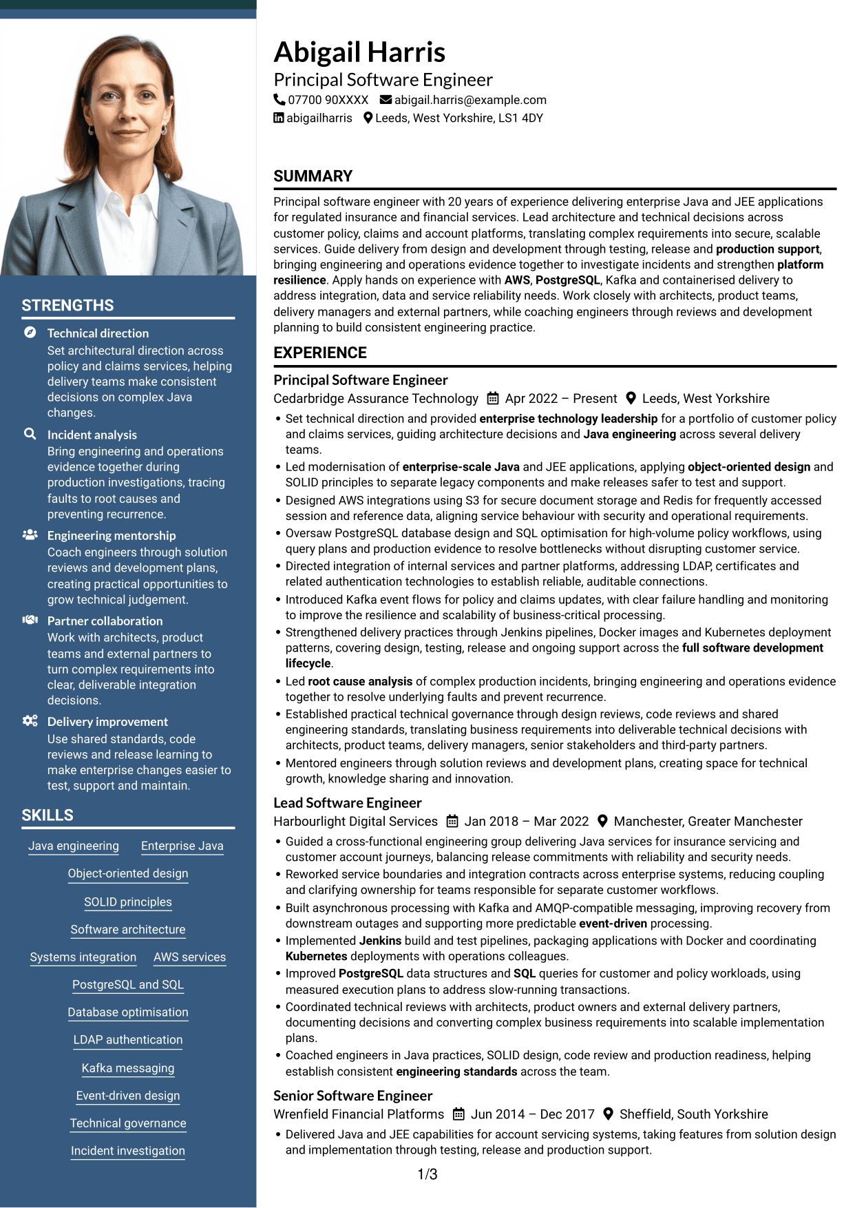 CV example — page 1
