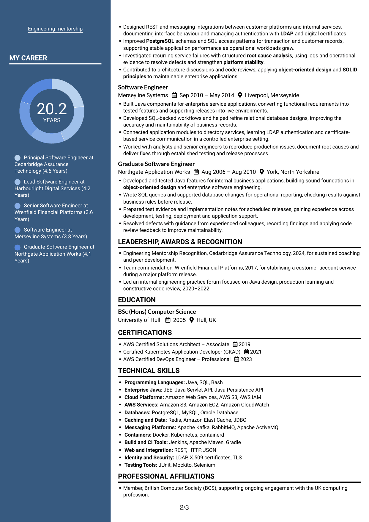 CV example — page 2