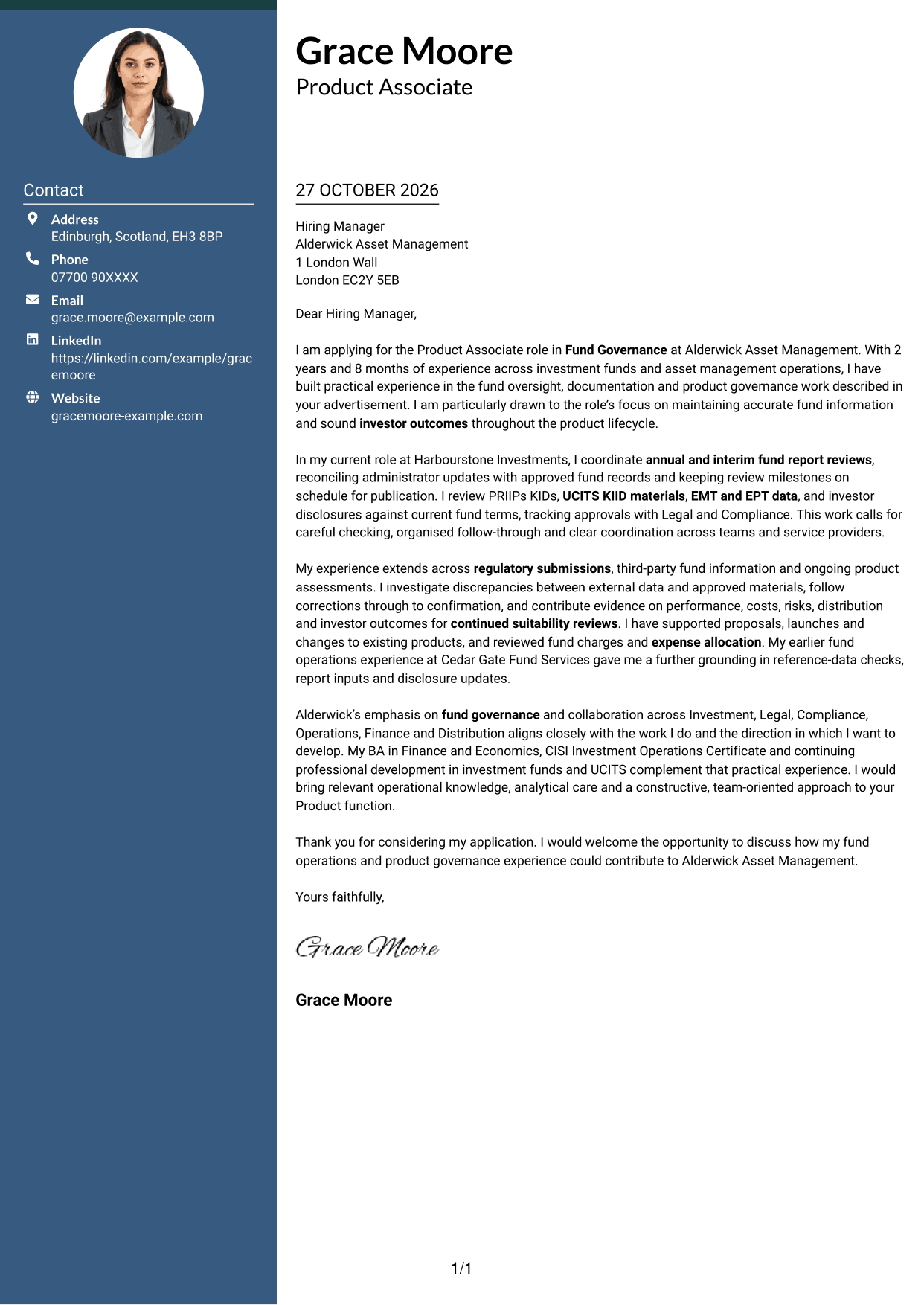 Cover letter example — page 1