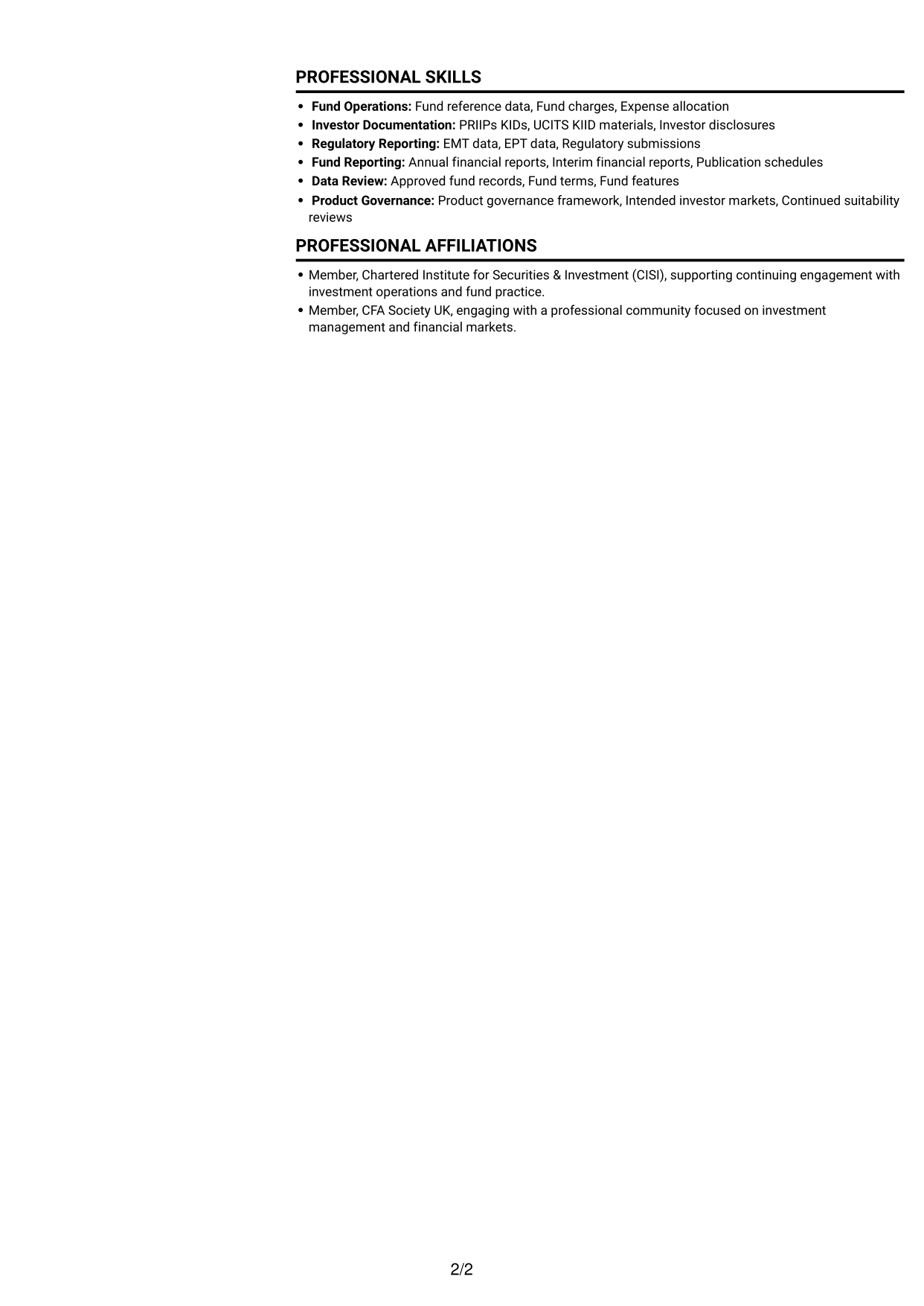 CV example — page 2