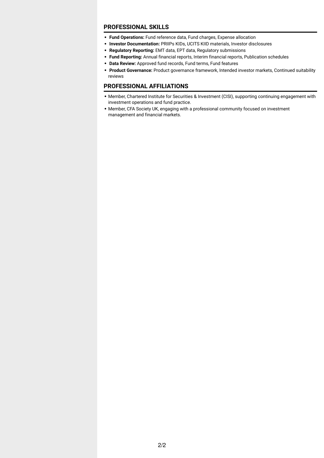 CV example — page 2