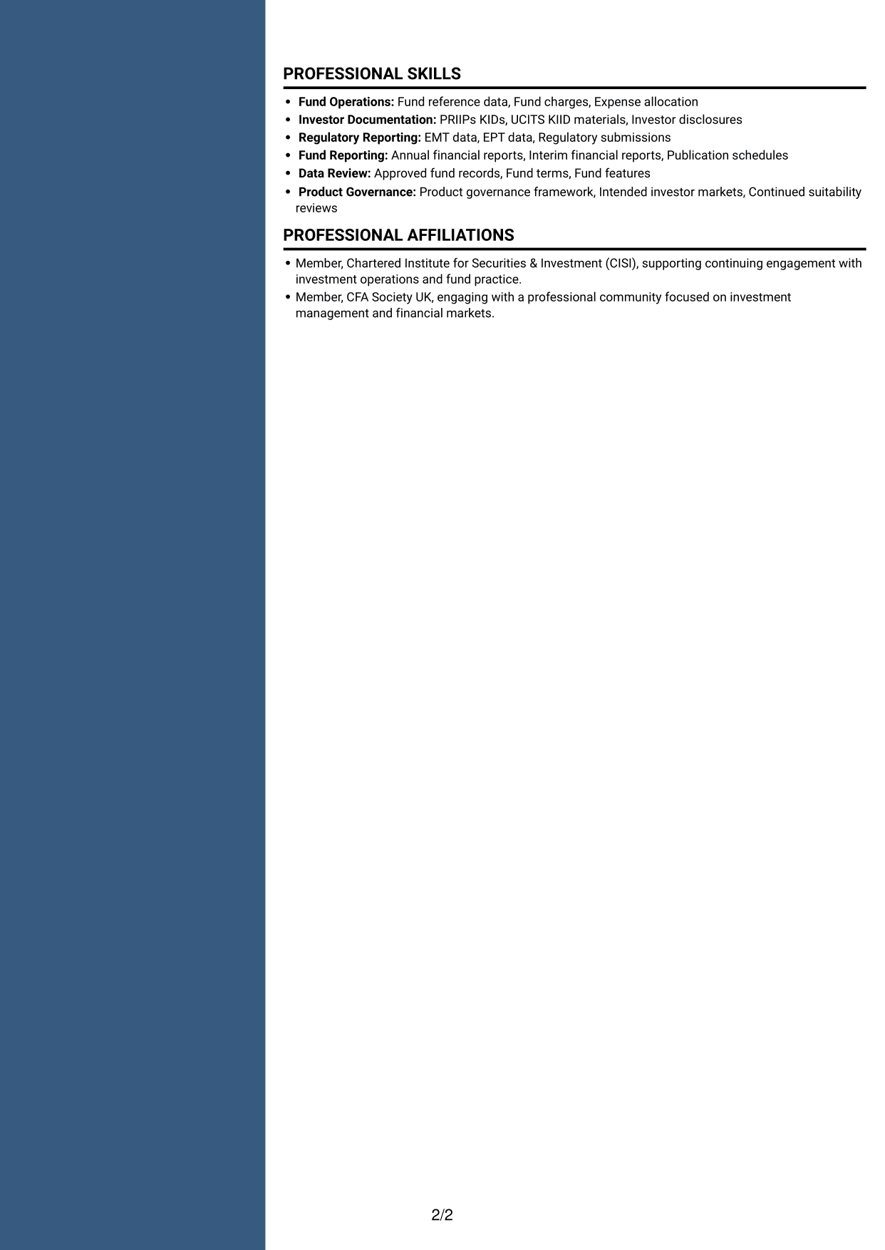 CV example — page 2