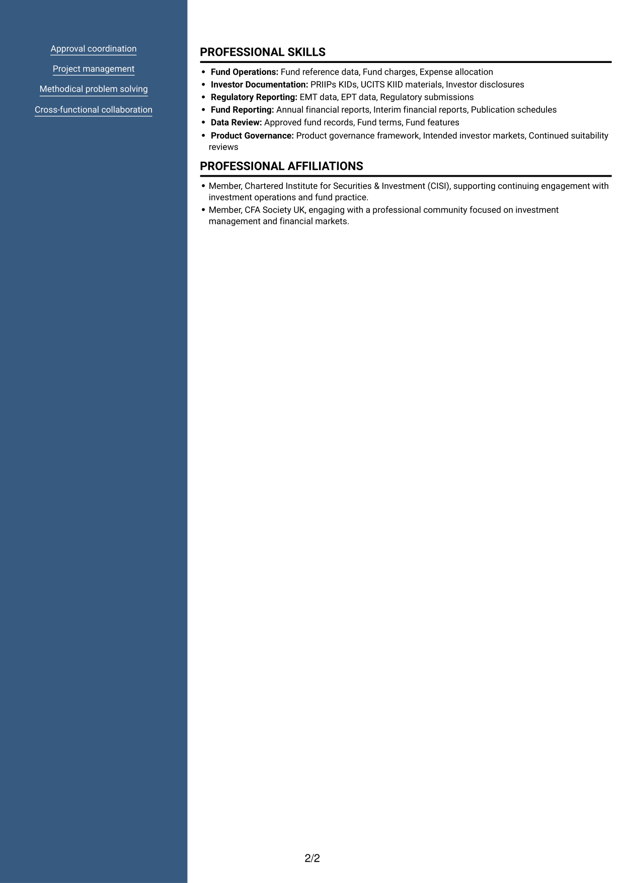 CV example — page 2