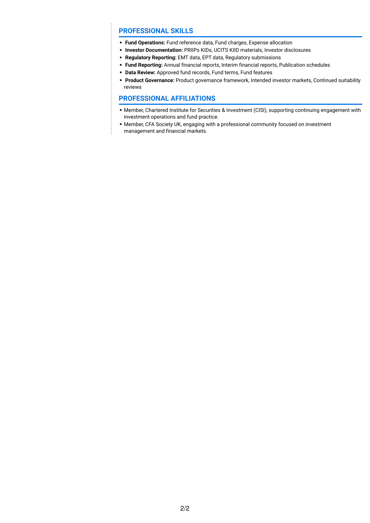 CV example — page 2