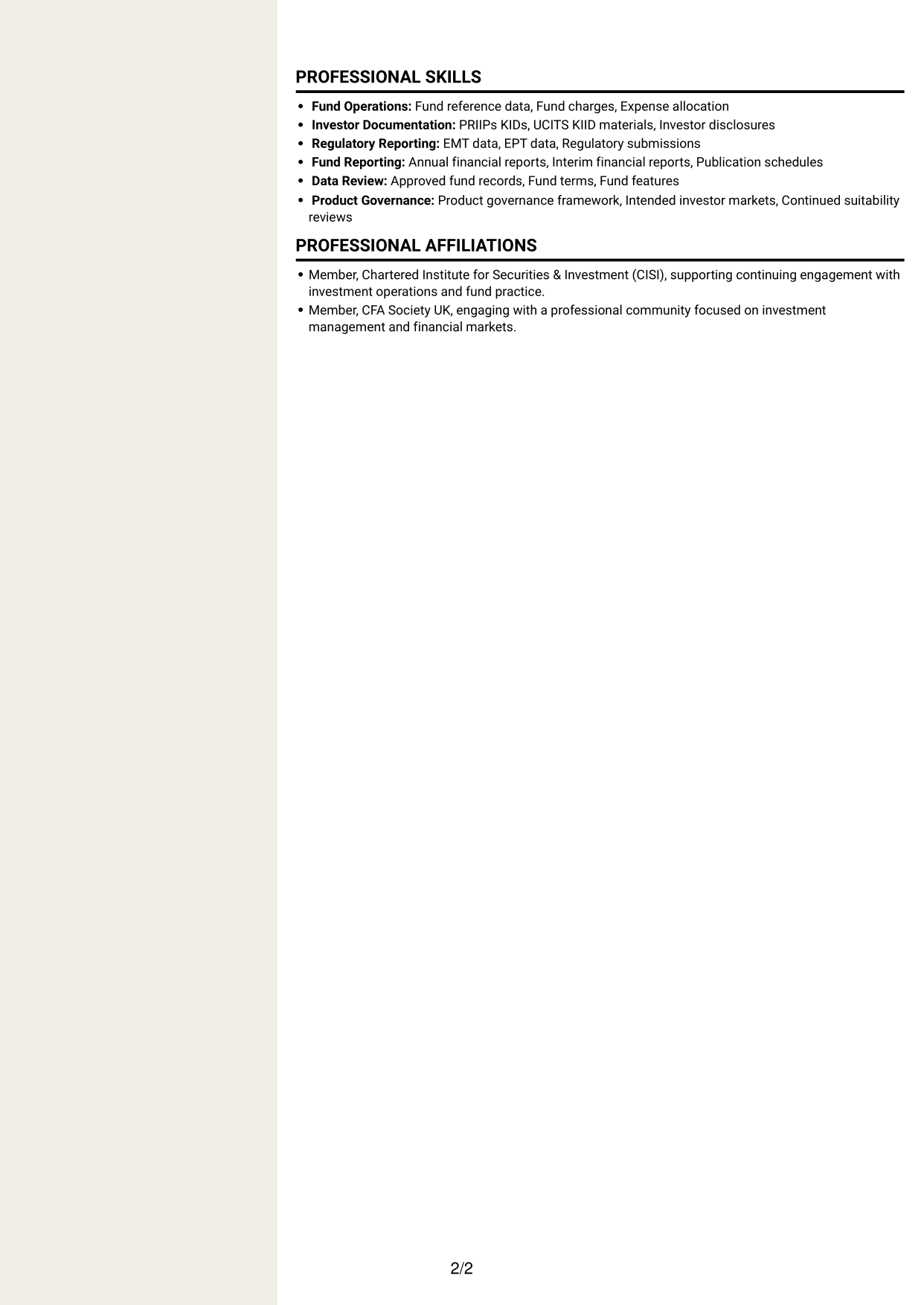 CV example — page 2