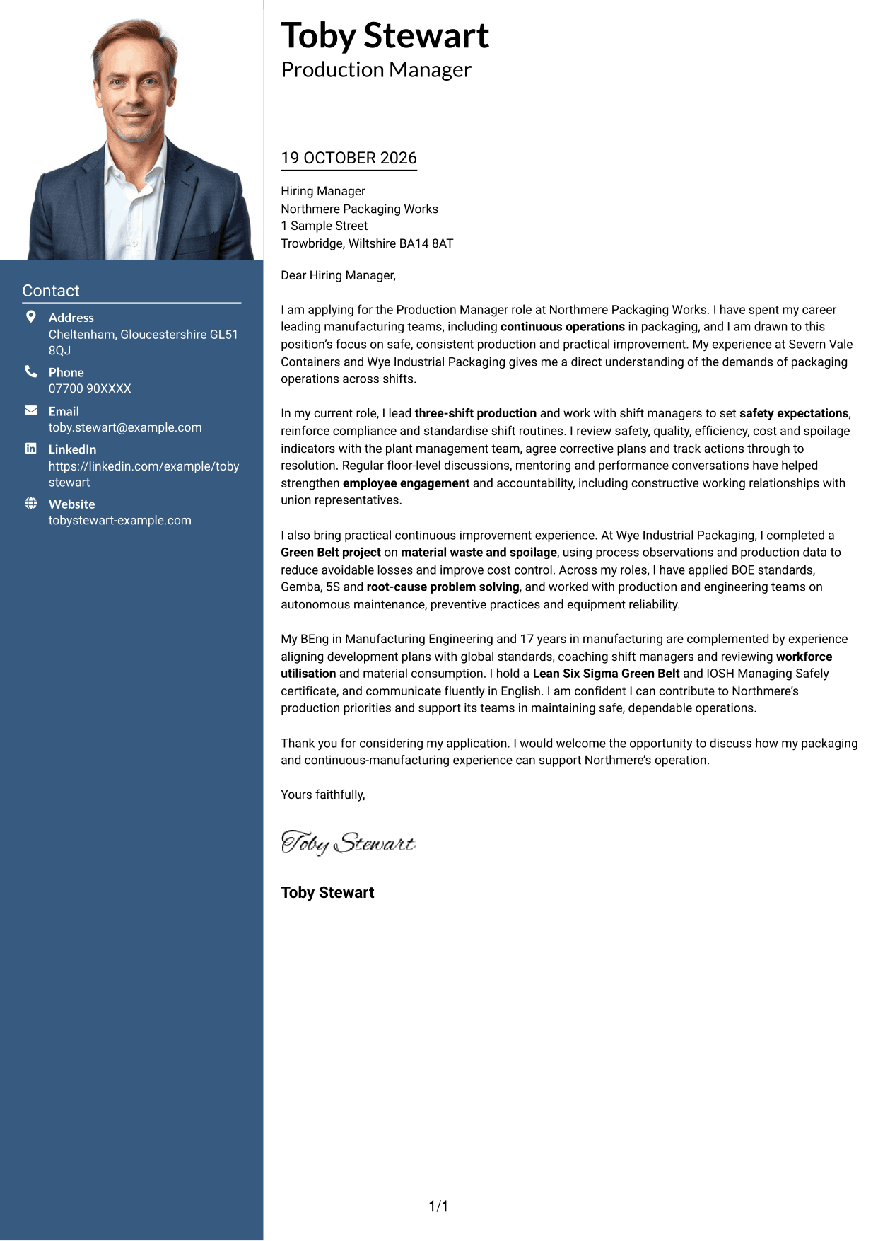 Cover letter example — page 1