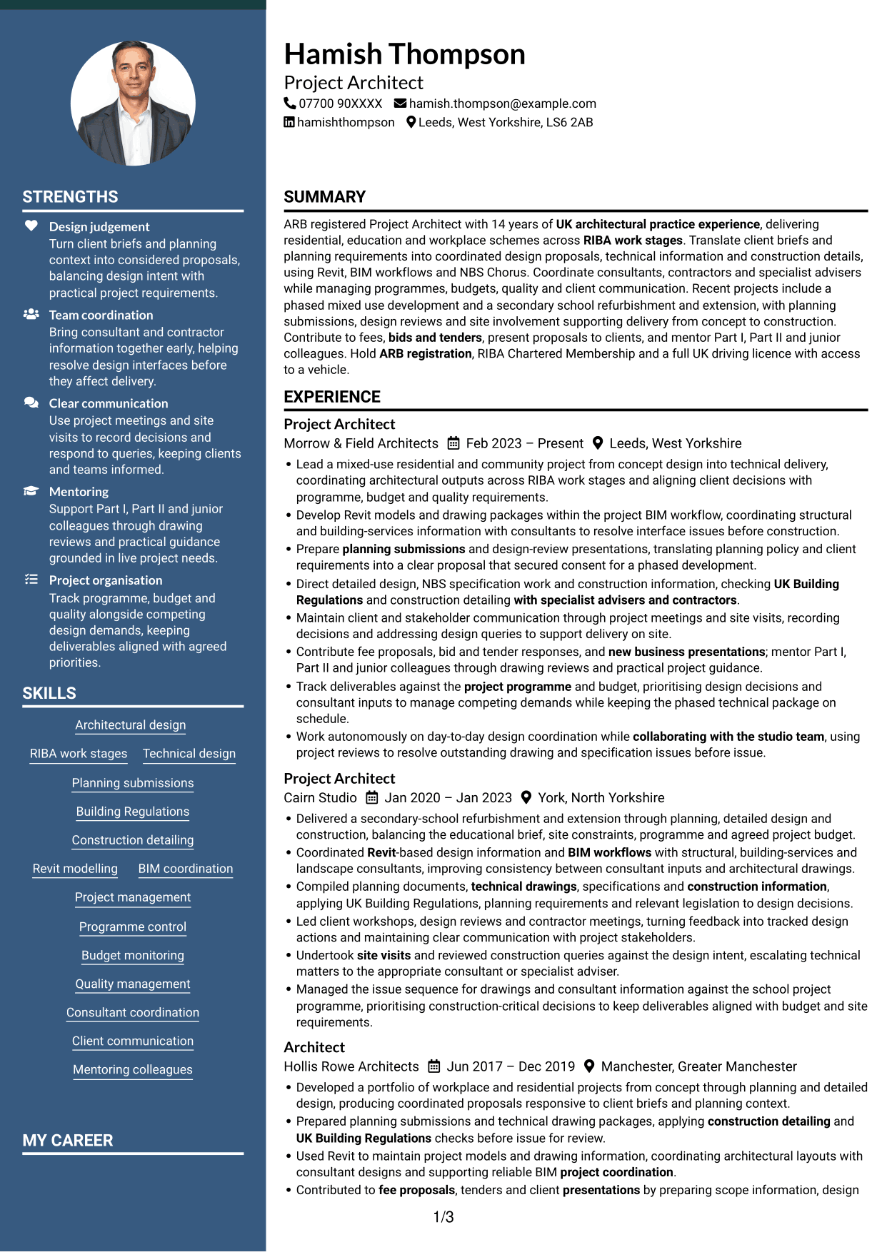 CV example — page 1