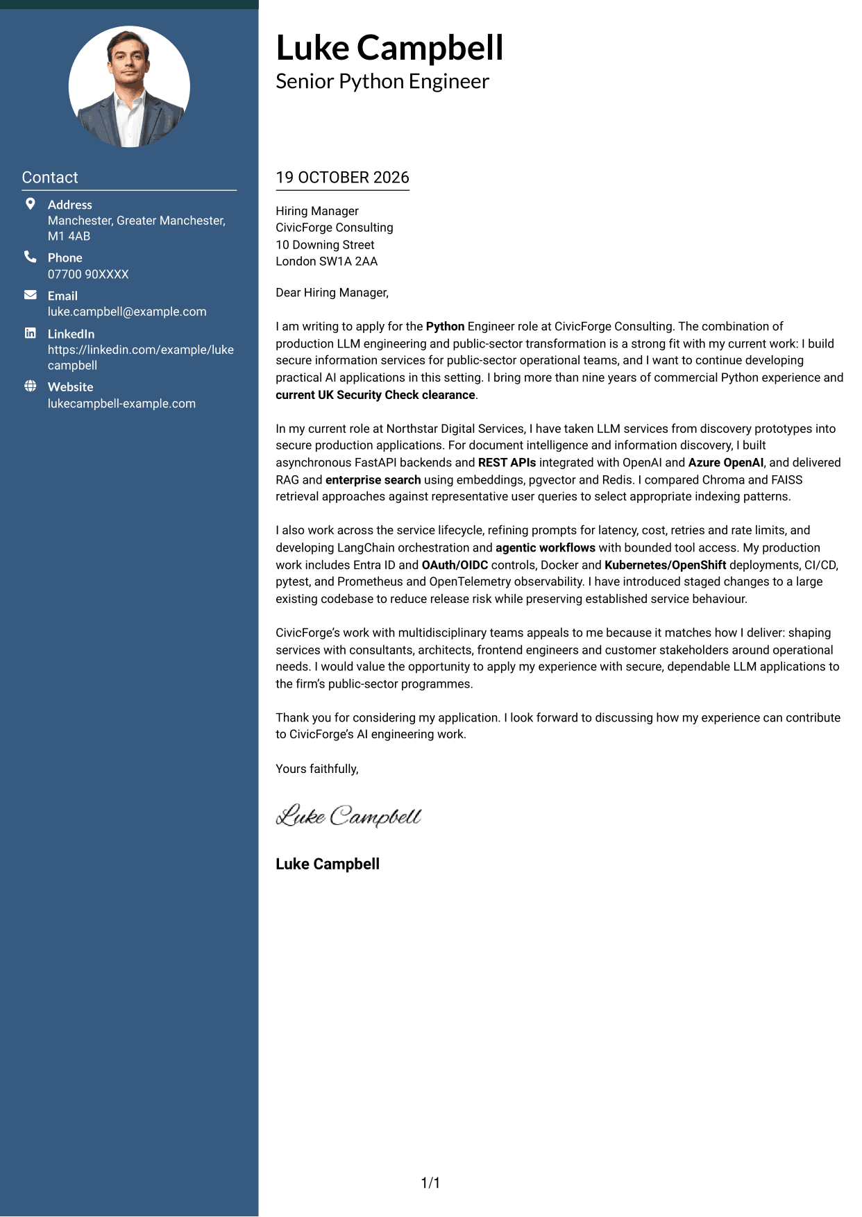 Cover letter example — page 1