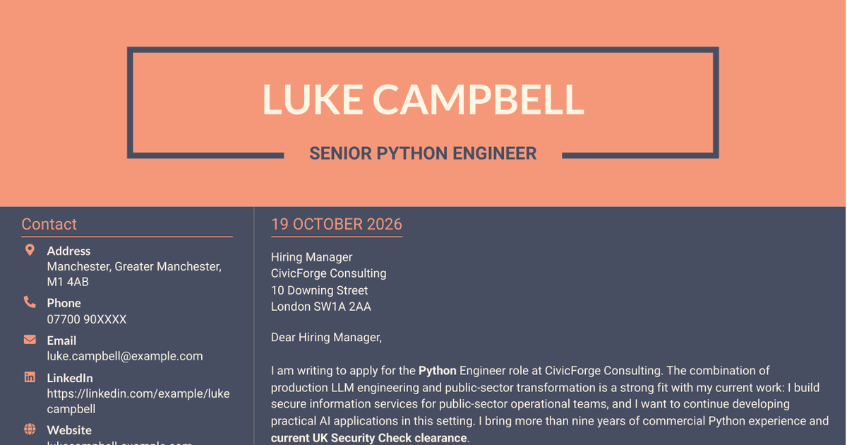 7 Python Engineer - LLM Applications Cover Letter Templates with Example