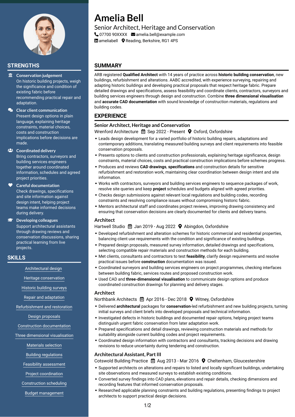 CV example — page 1