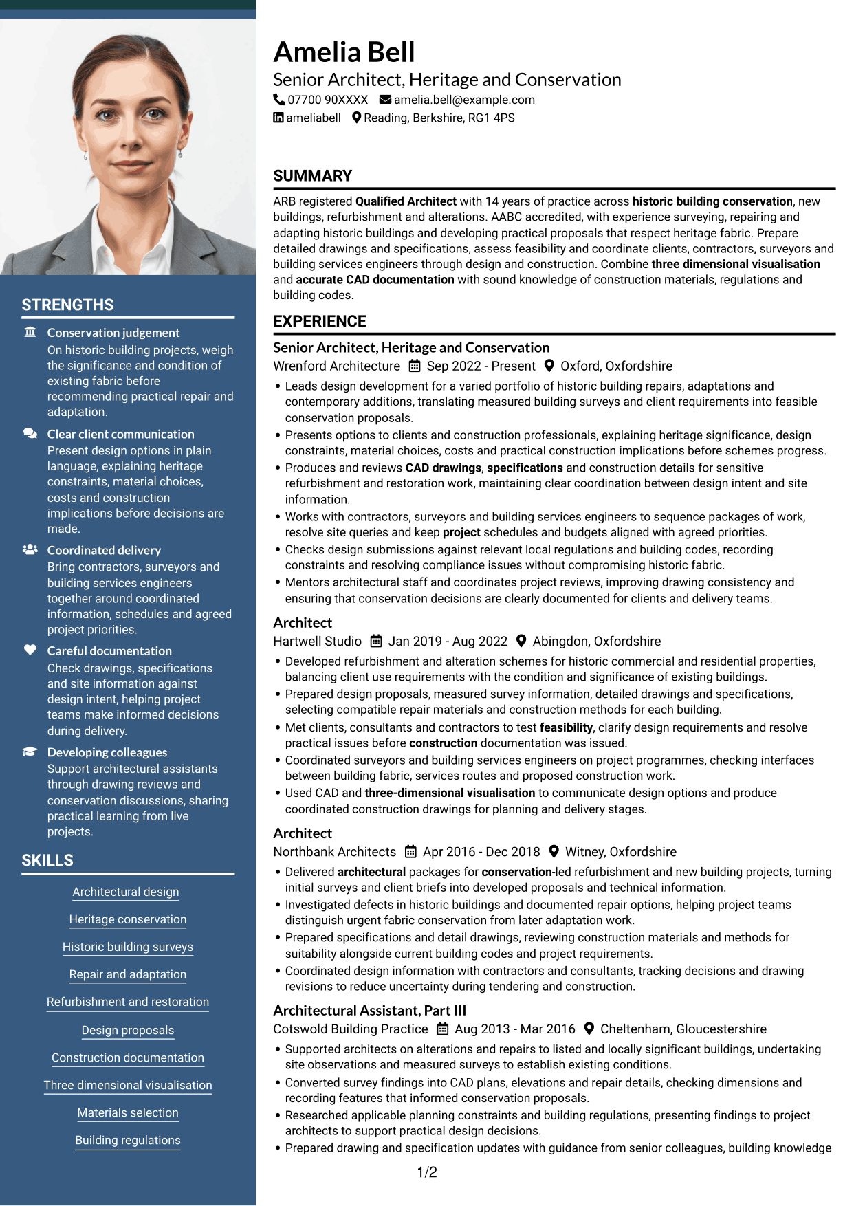 CV example — page 1