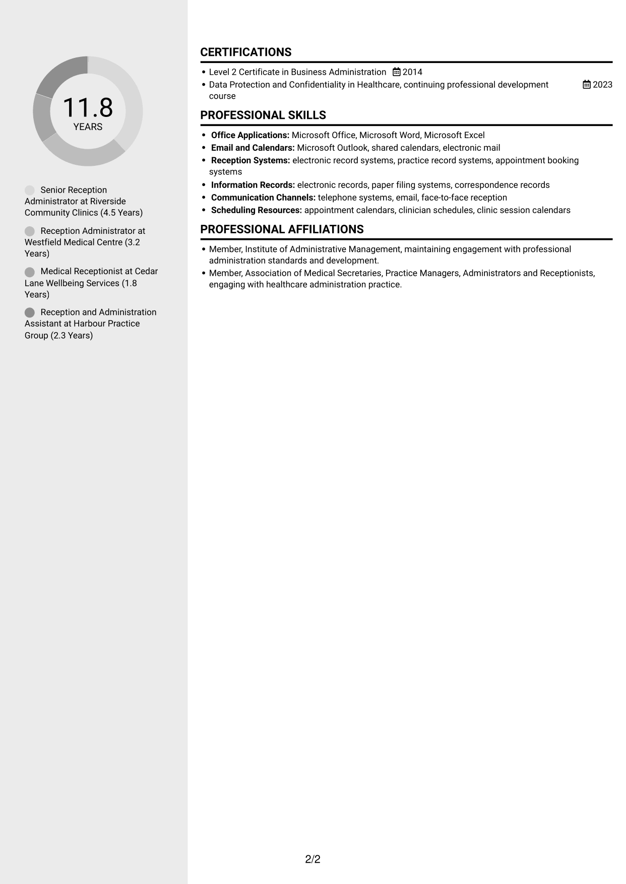CV example — page 2