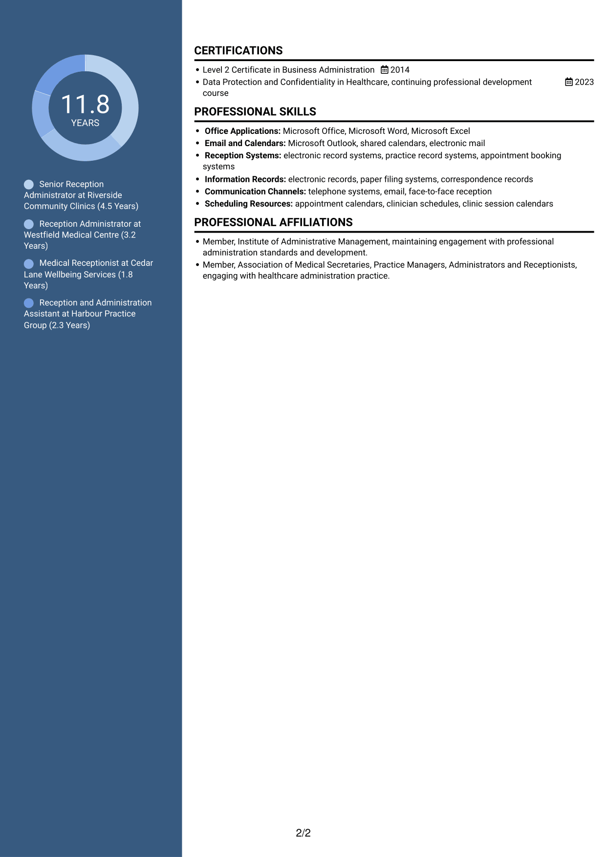 CV example — page 2