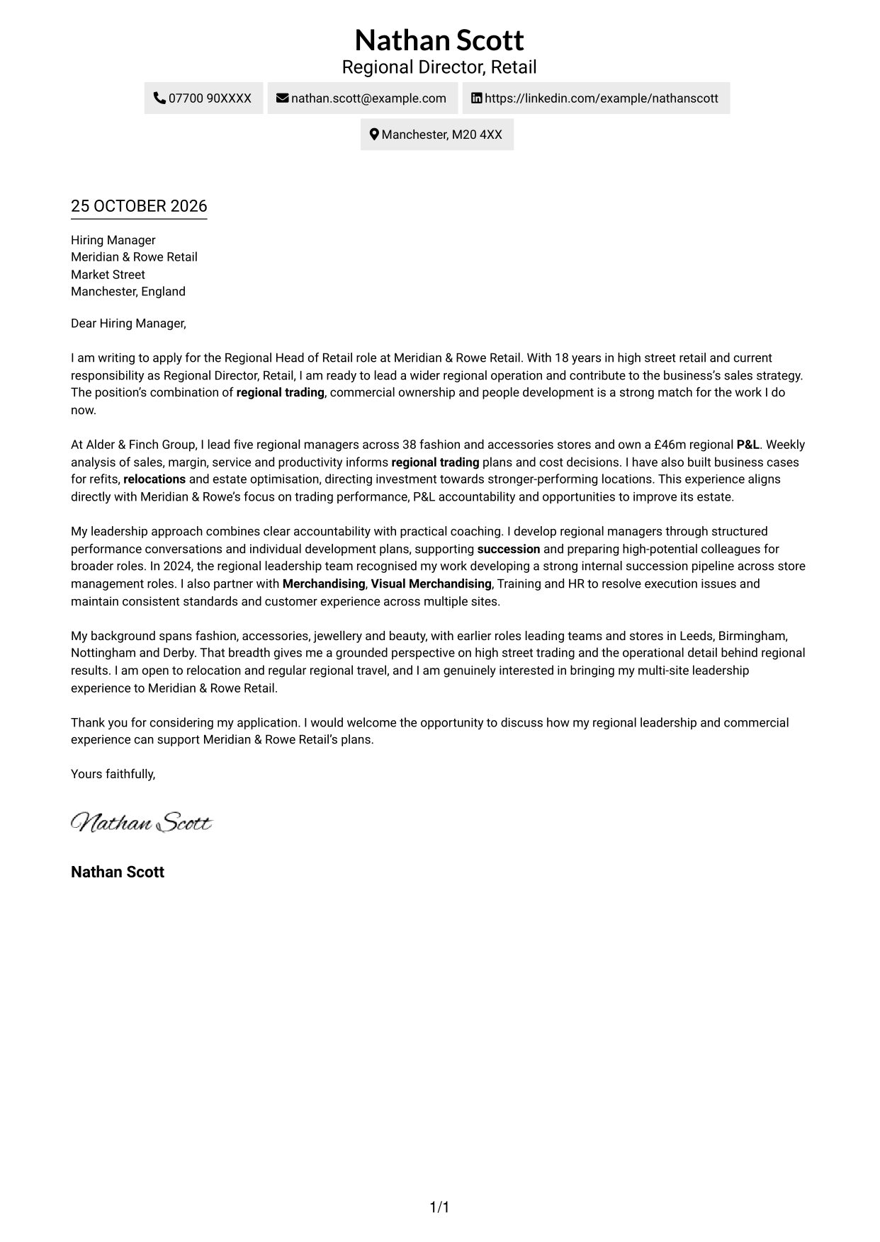 Cover letter example — page 1