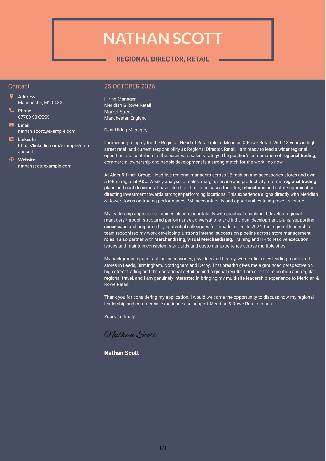 Cover letter example — page 1
