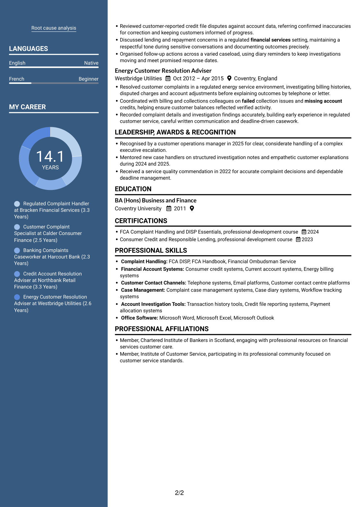 CV example — page 2