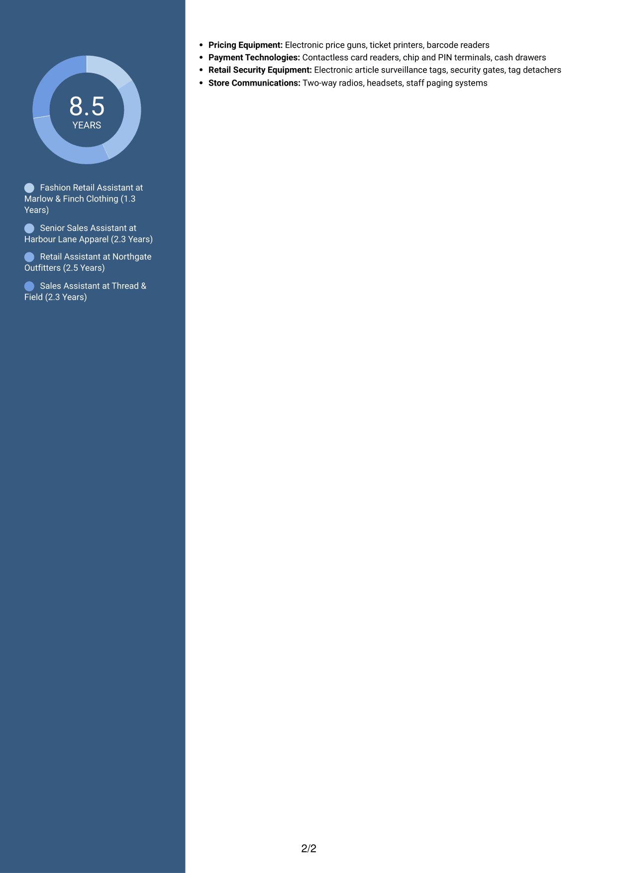 CV example — page 2