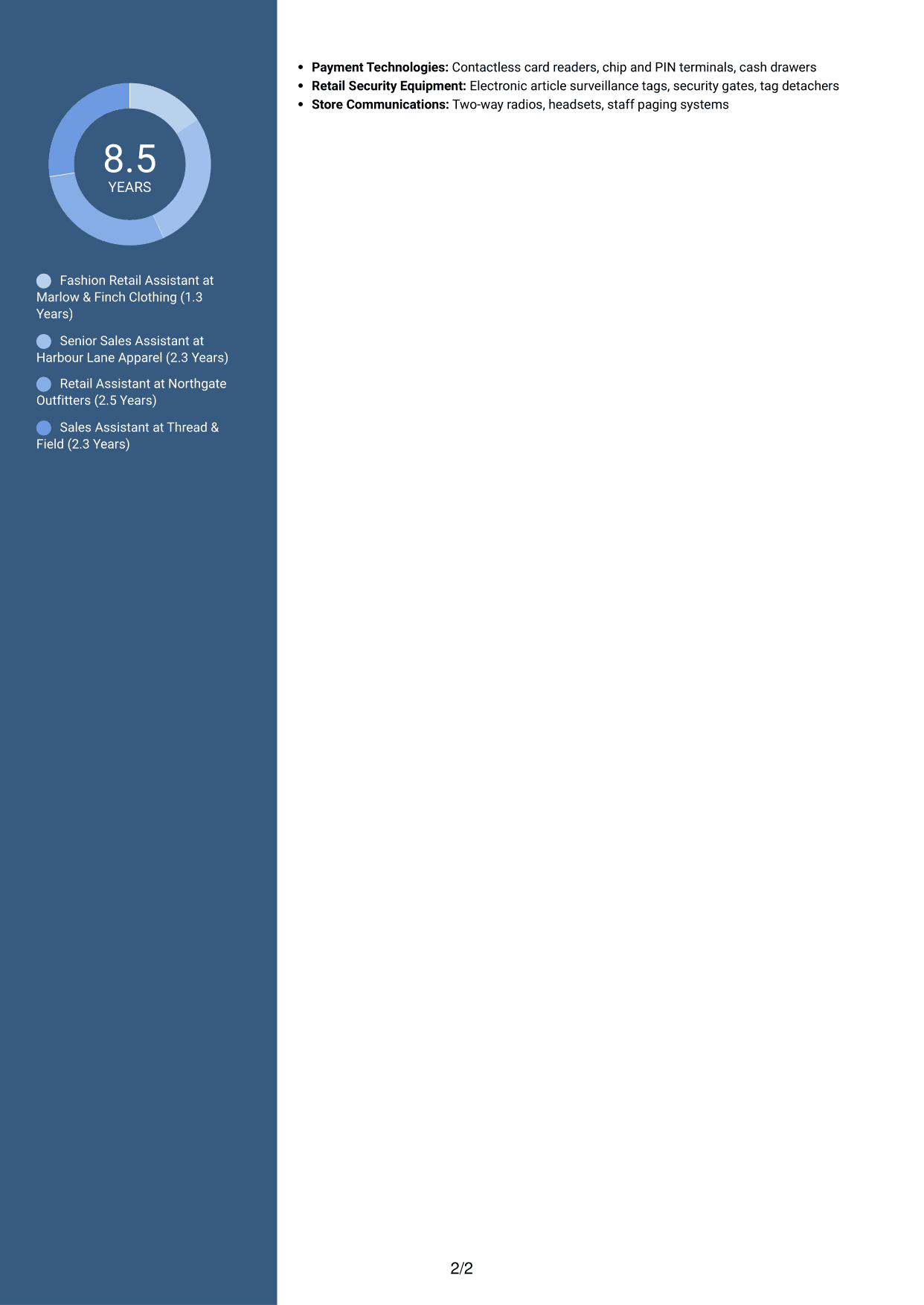 CV example — page 2