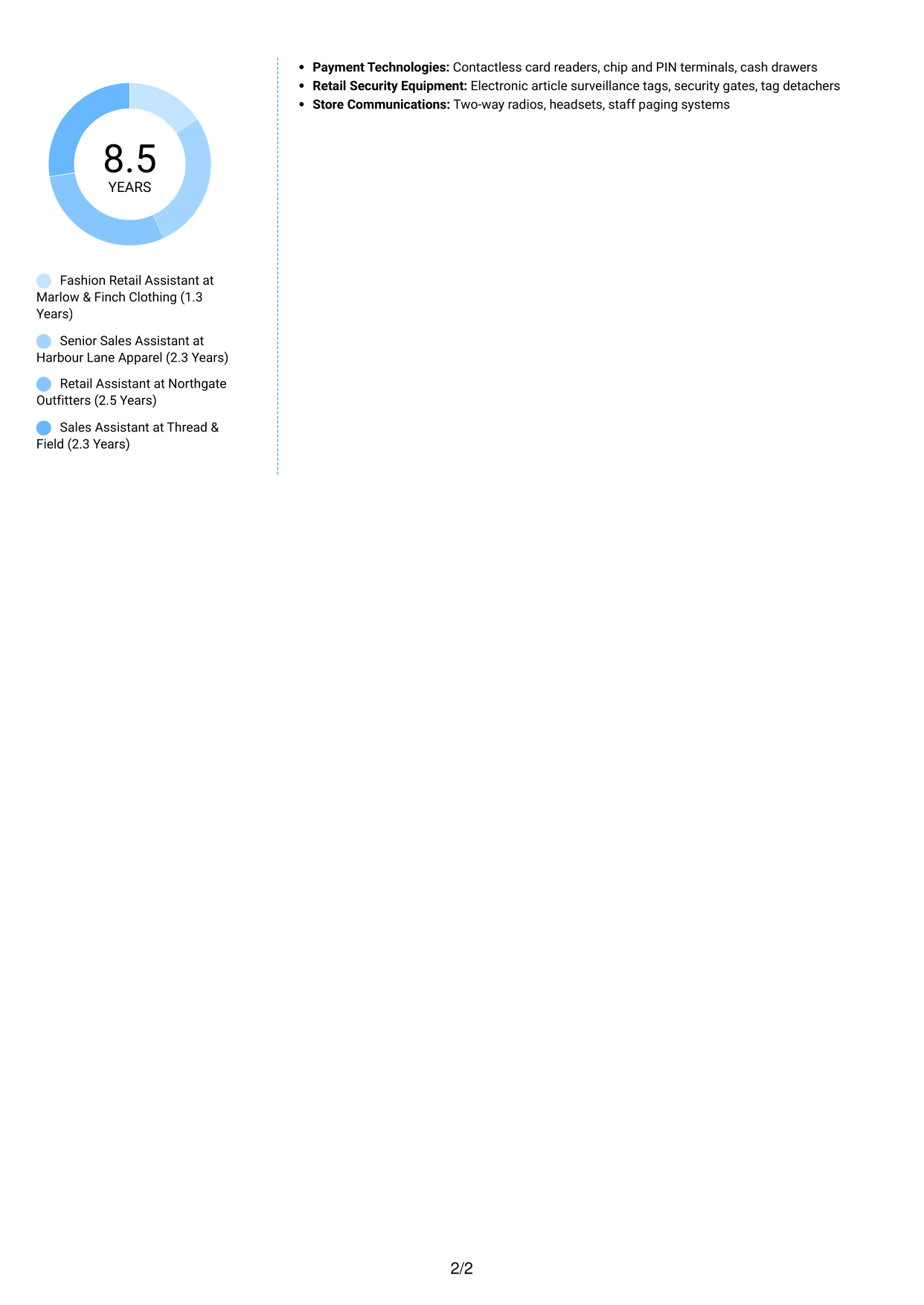 CV example — page 2