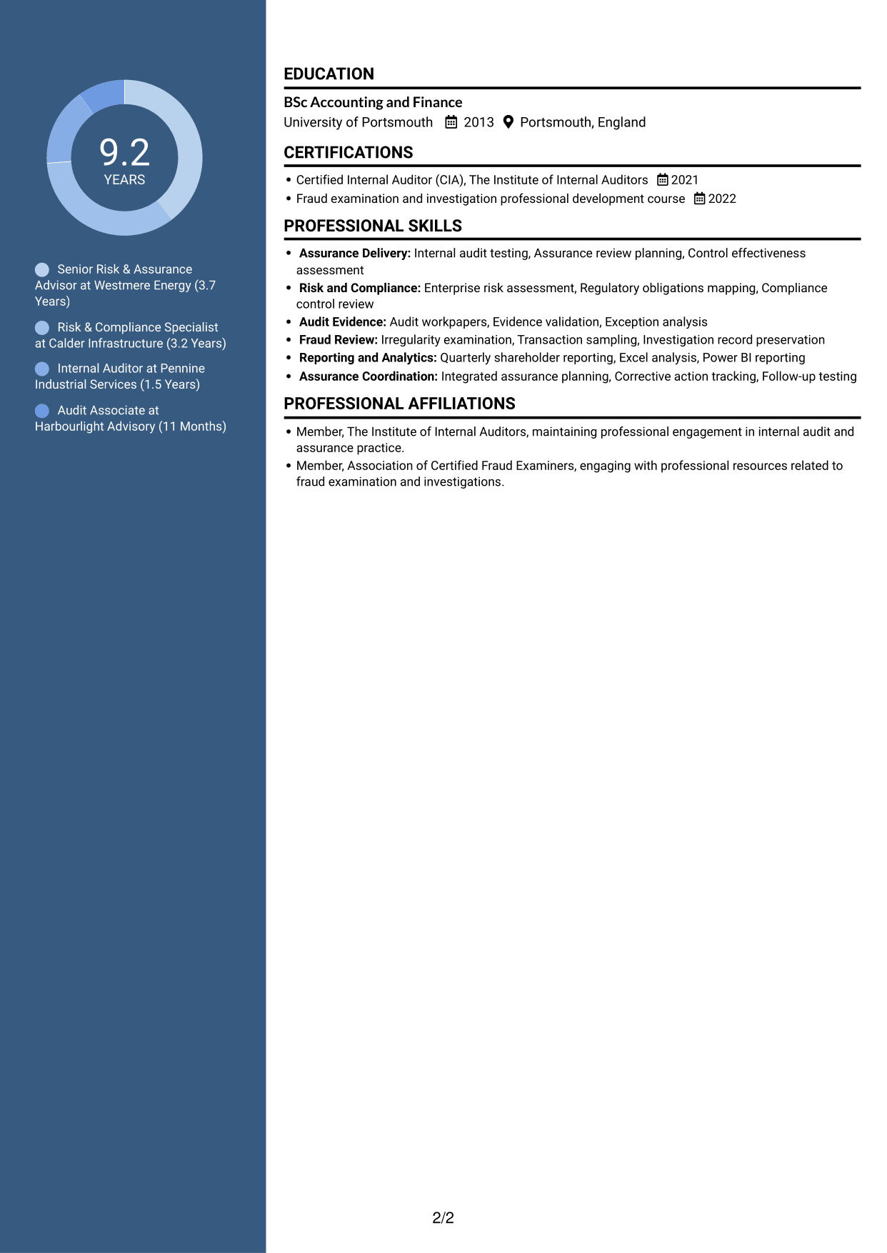 CV example — page 2