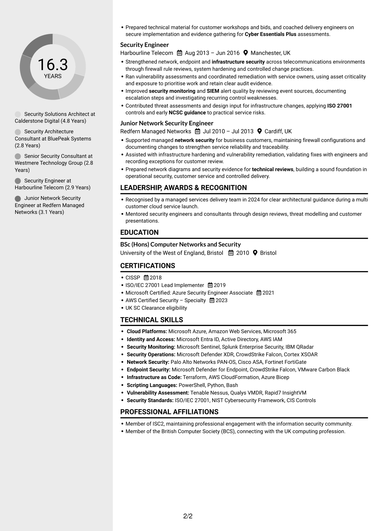 CV example — page 2