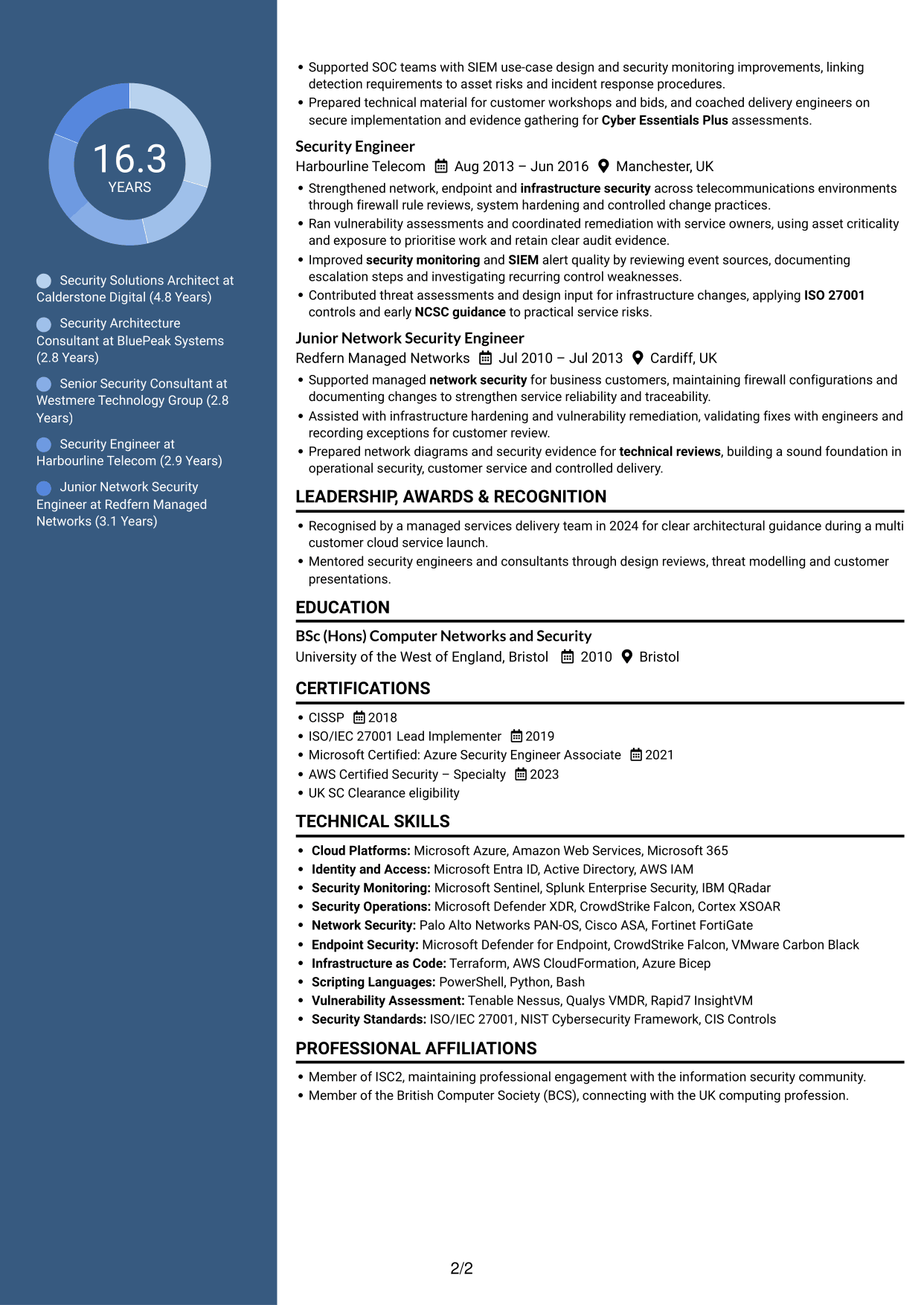 CV example — page 2