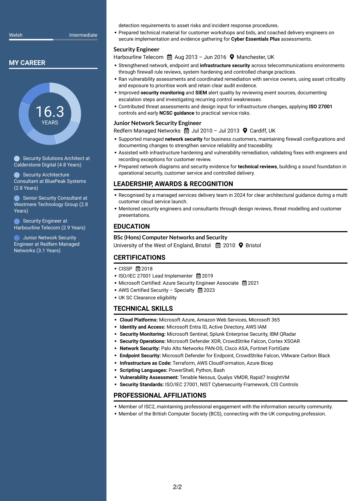 CV example — page 2
