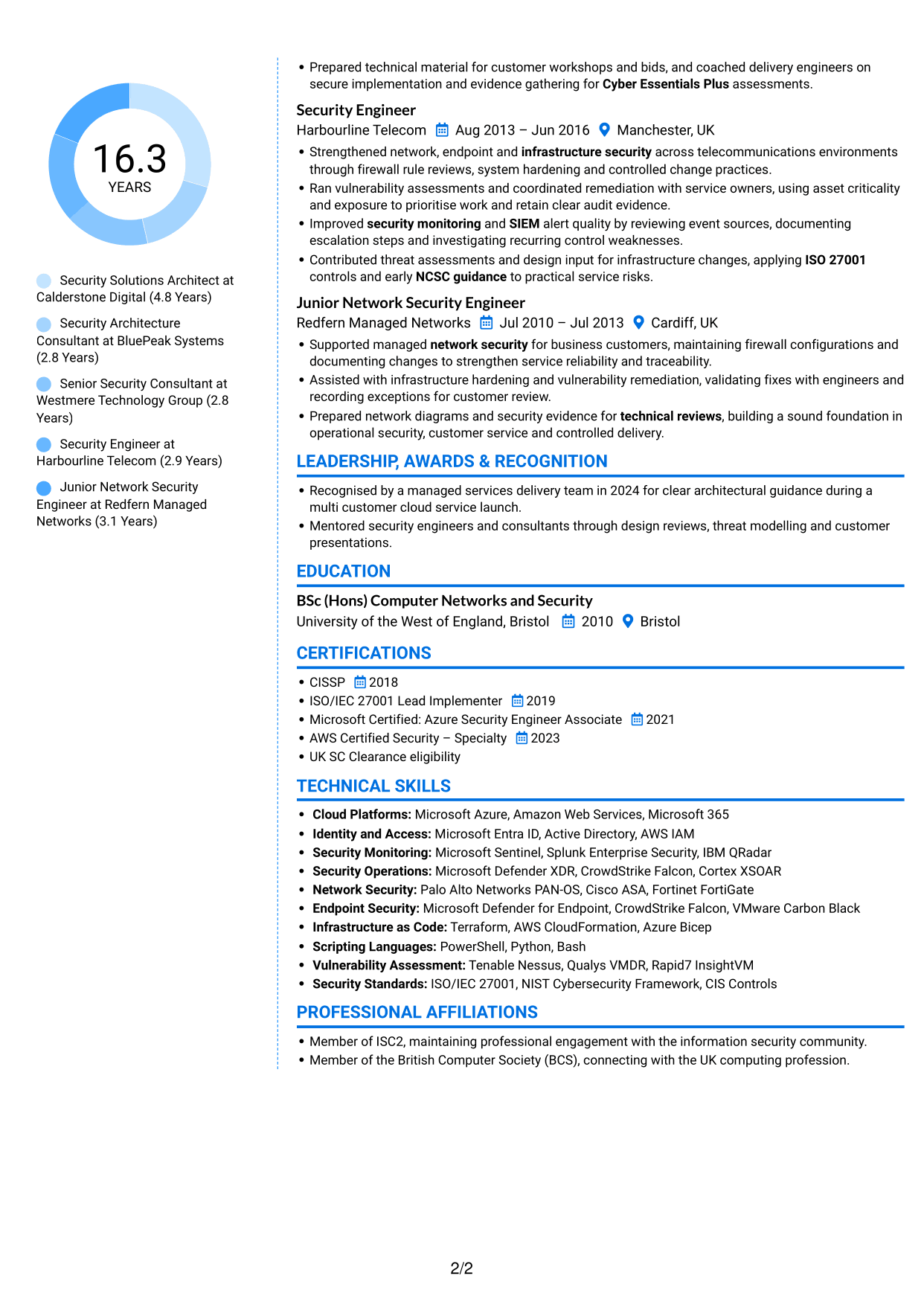 CV example — page 2