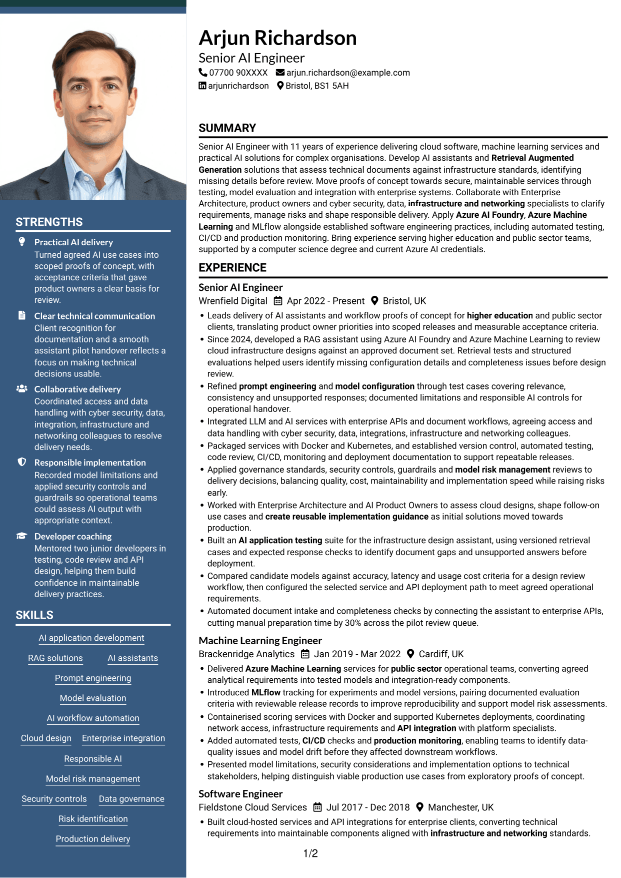 CV example — page 1