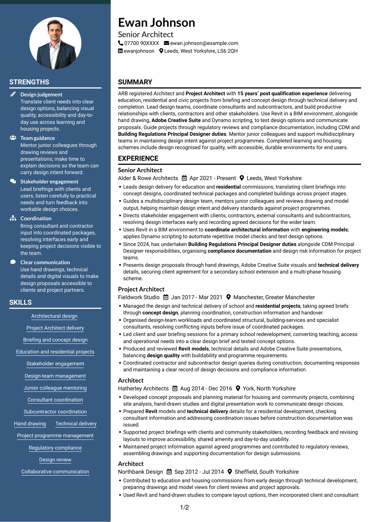 CV example — page 1
