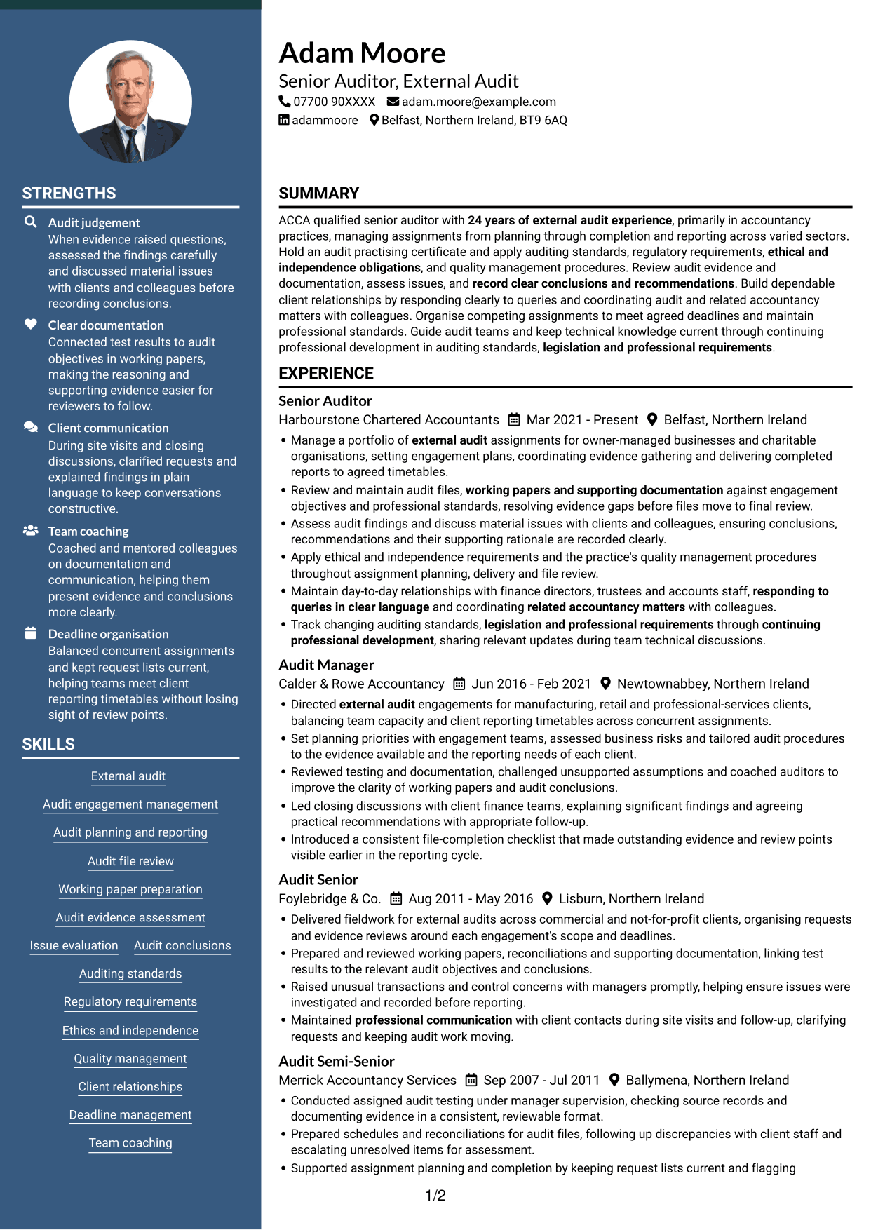 CV example — page 1