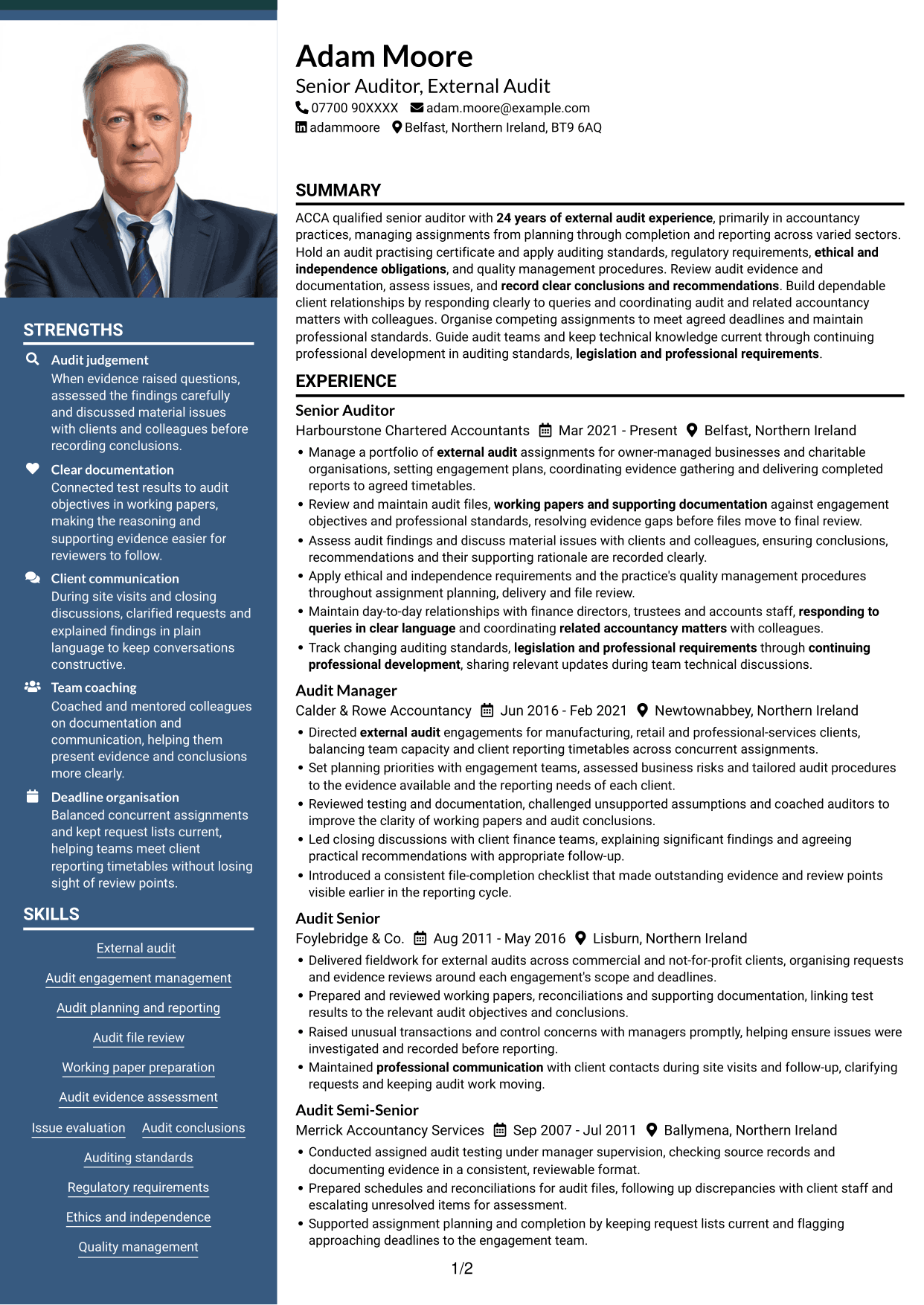CV example — page 1