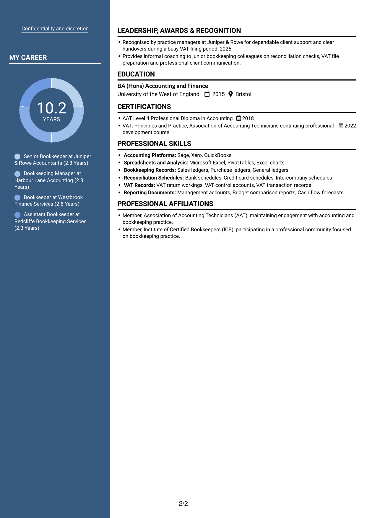 CV example — page 2