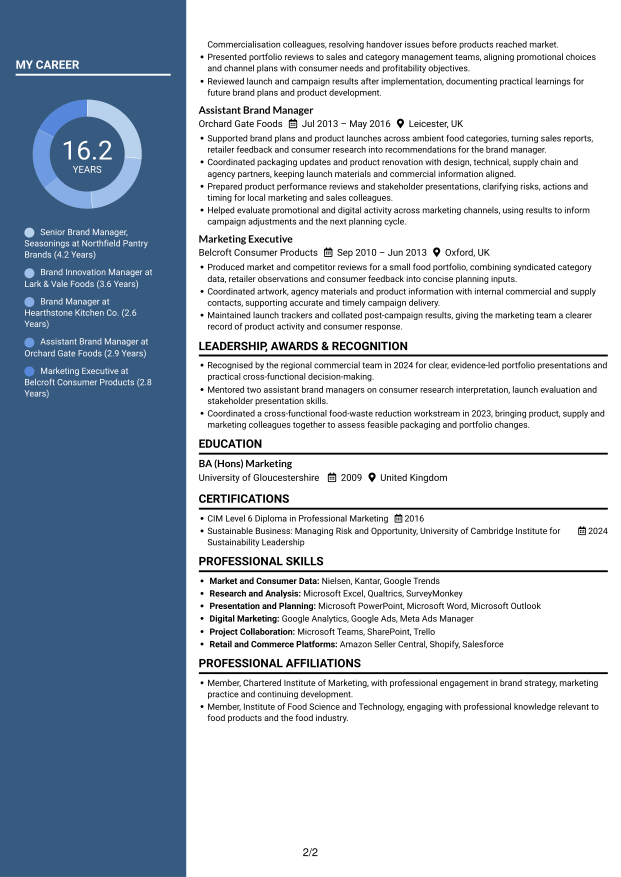 CV example — page 2