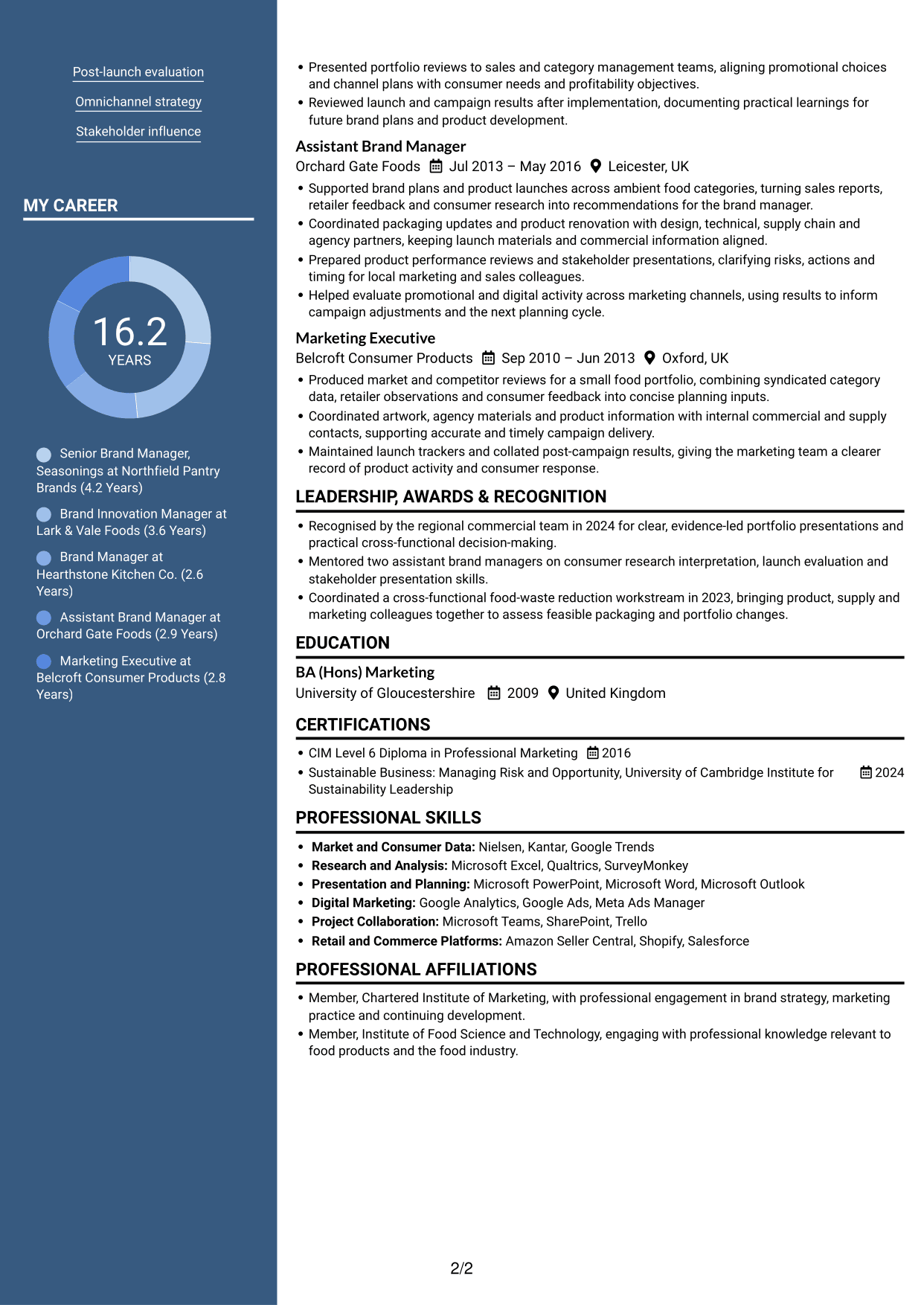 CV example — page 2