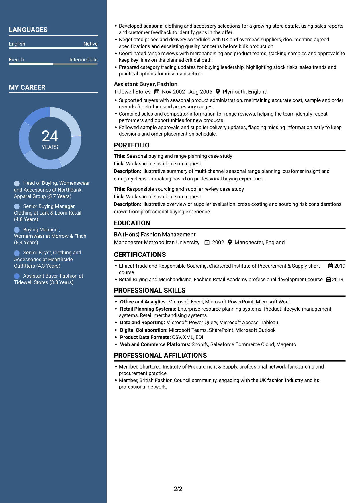 CV example — page 2