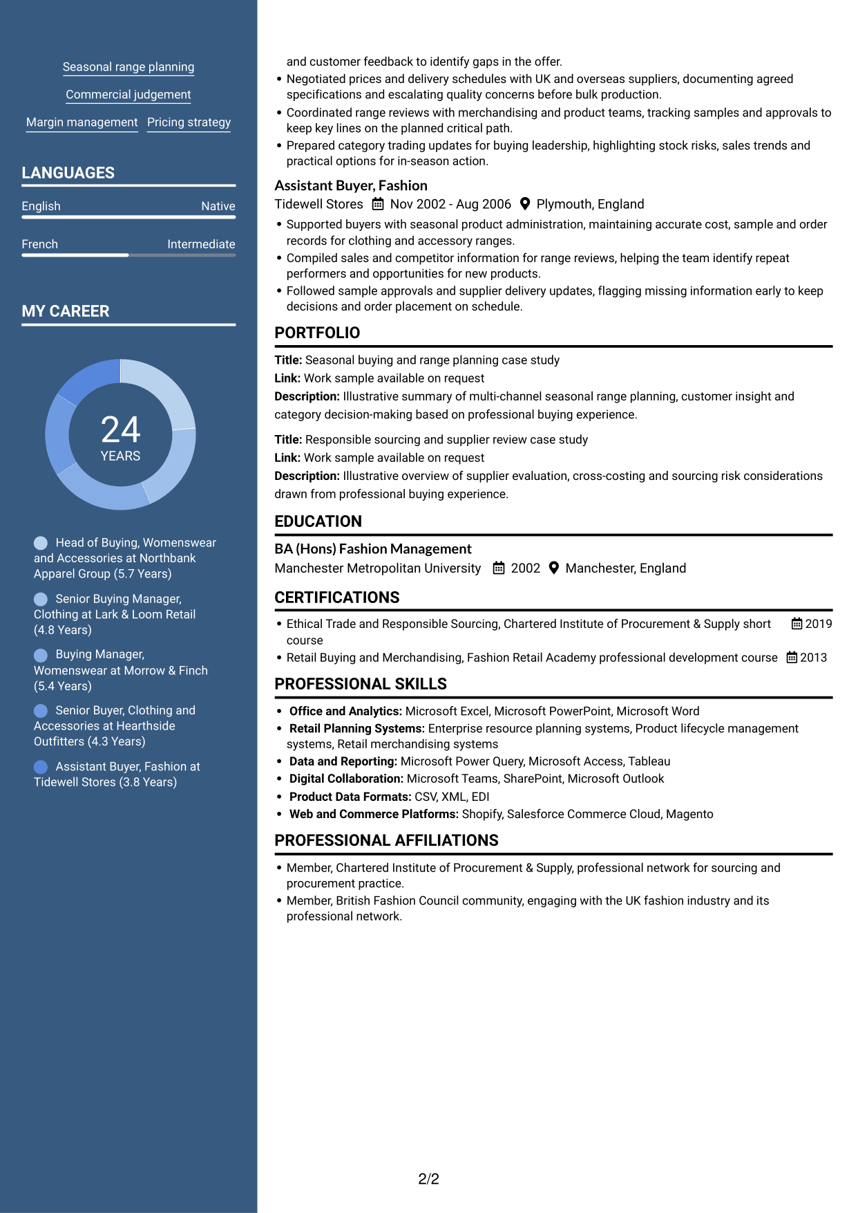 CV example — page 2