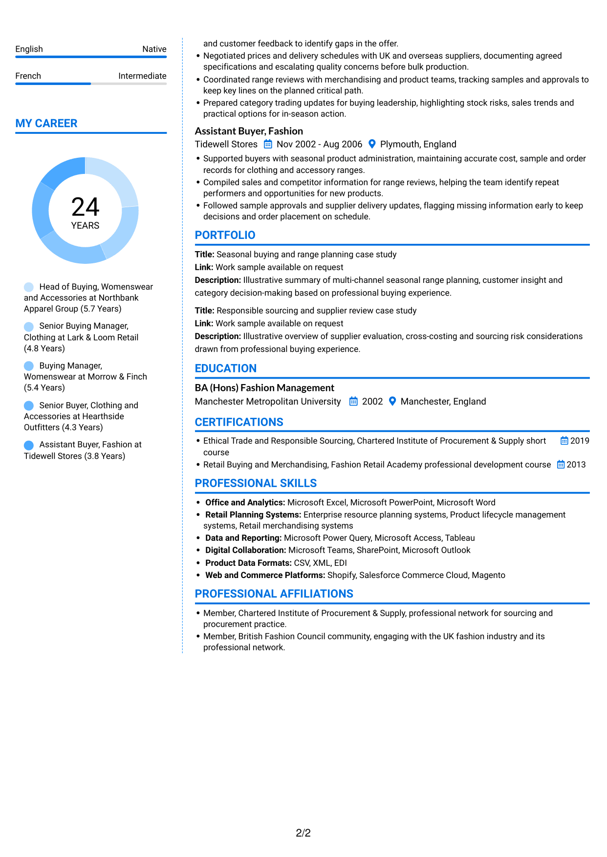 CV example — page 2