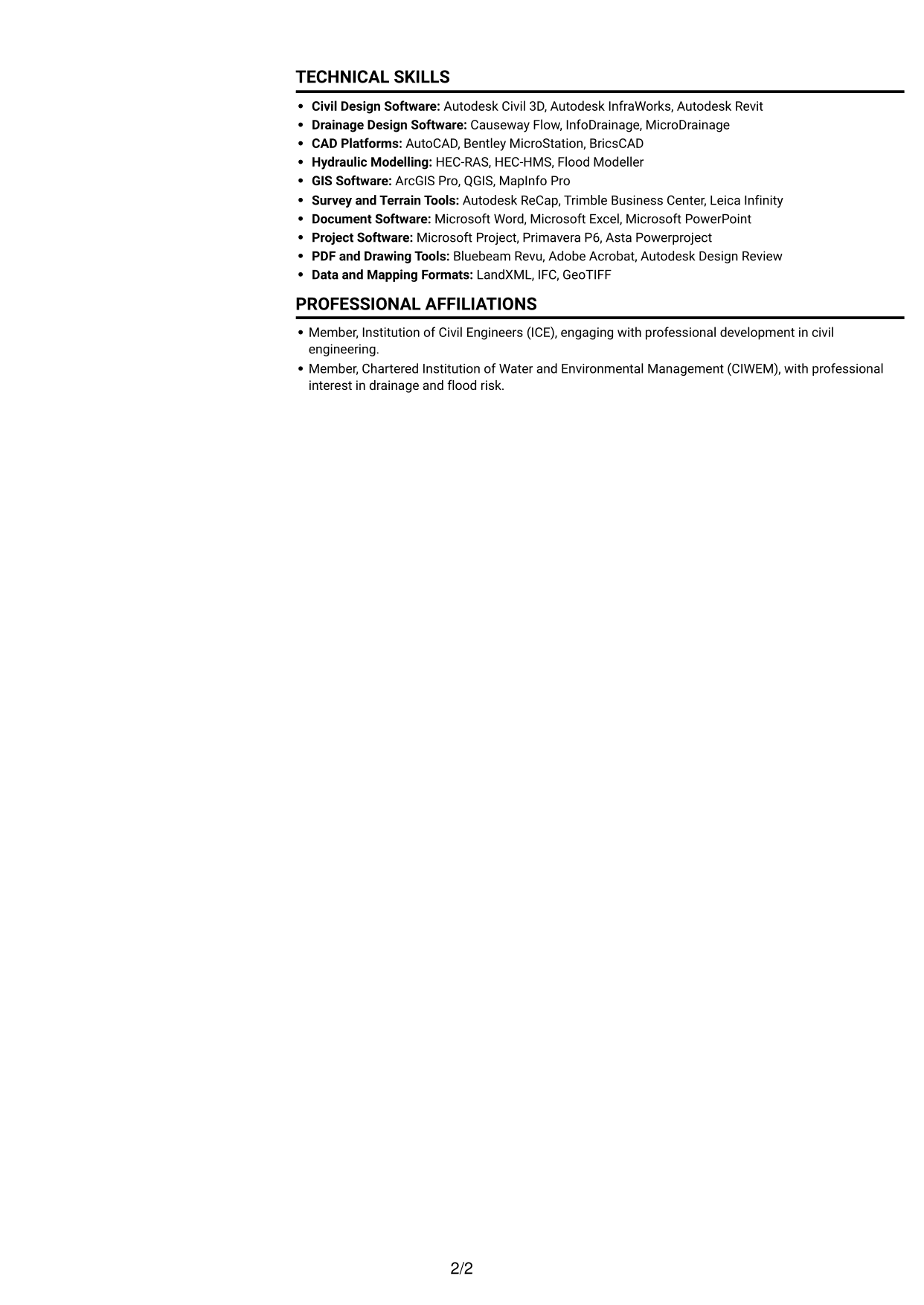 CV example — page 2