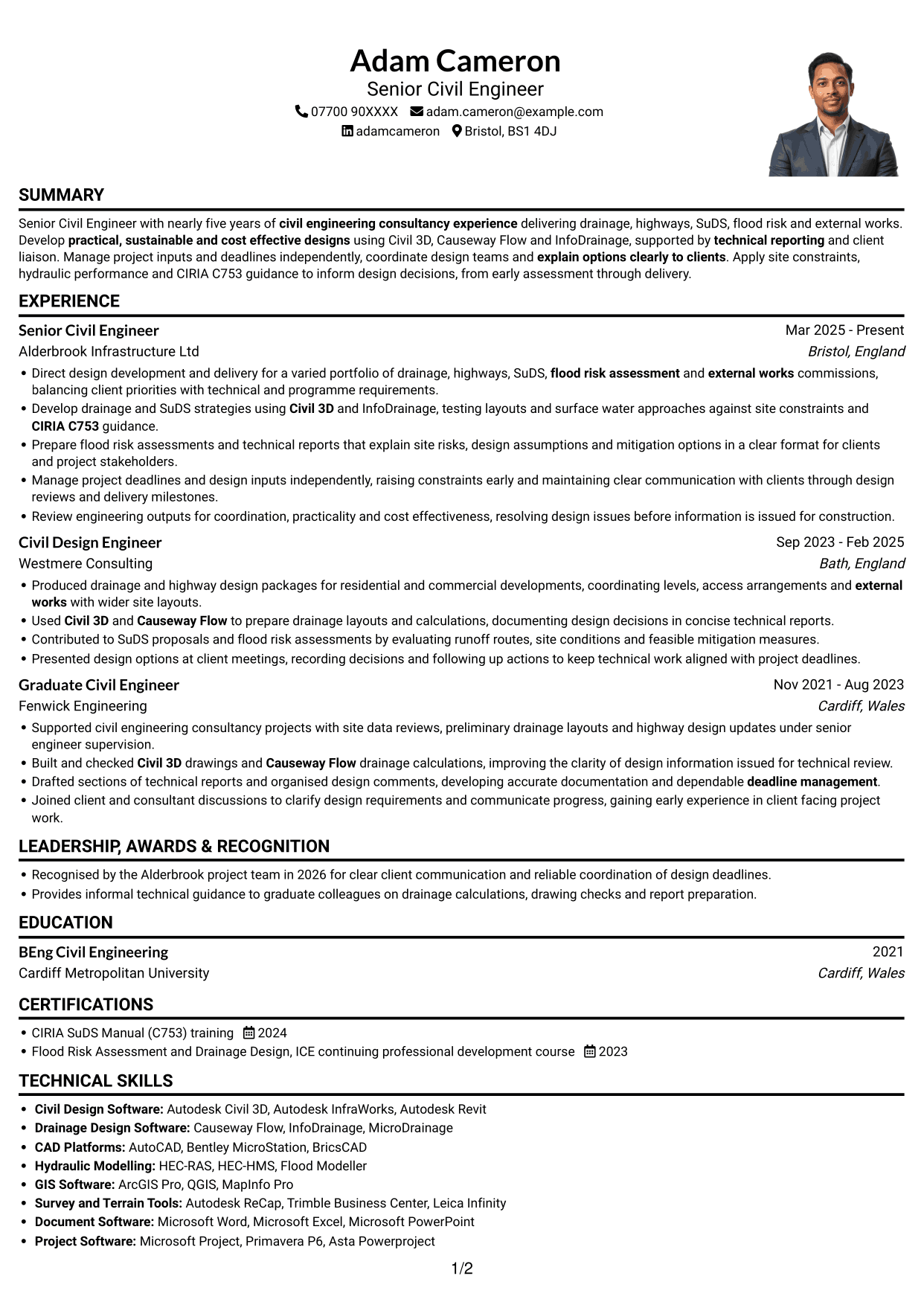 CV example — page 1