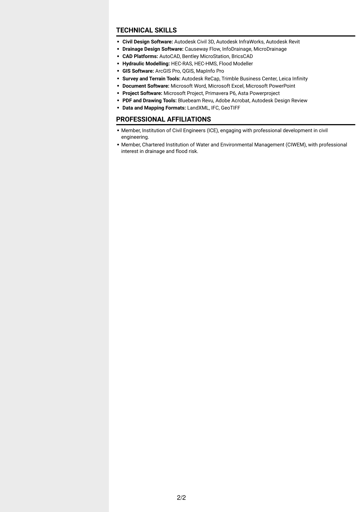 CV example — page 2
