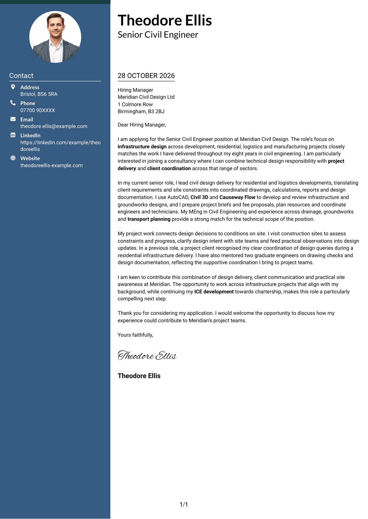 Cover letter example — page 1