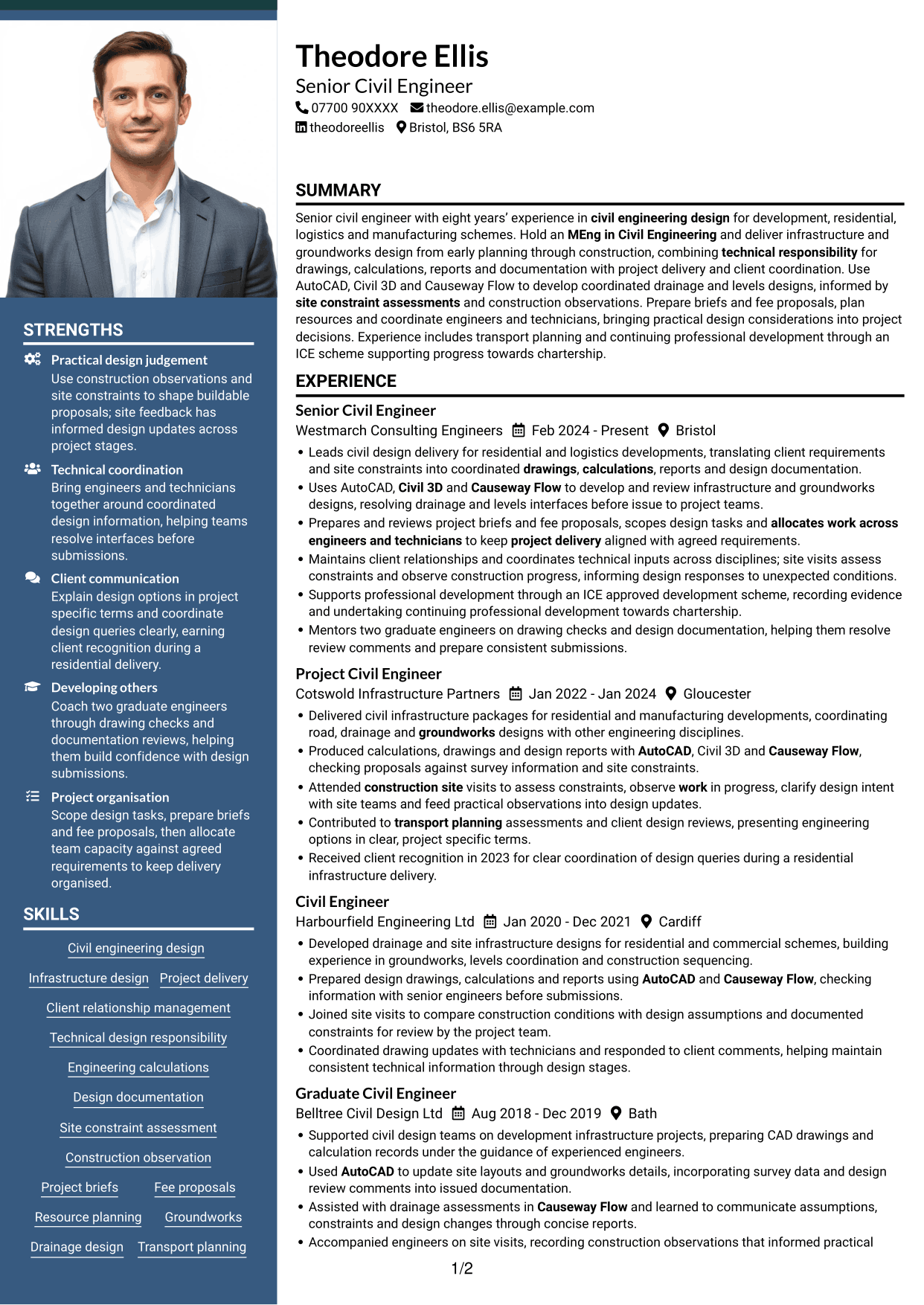 CV example — page 1