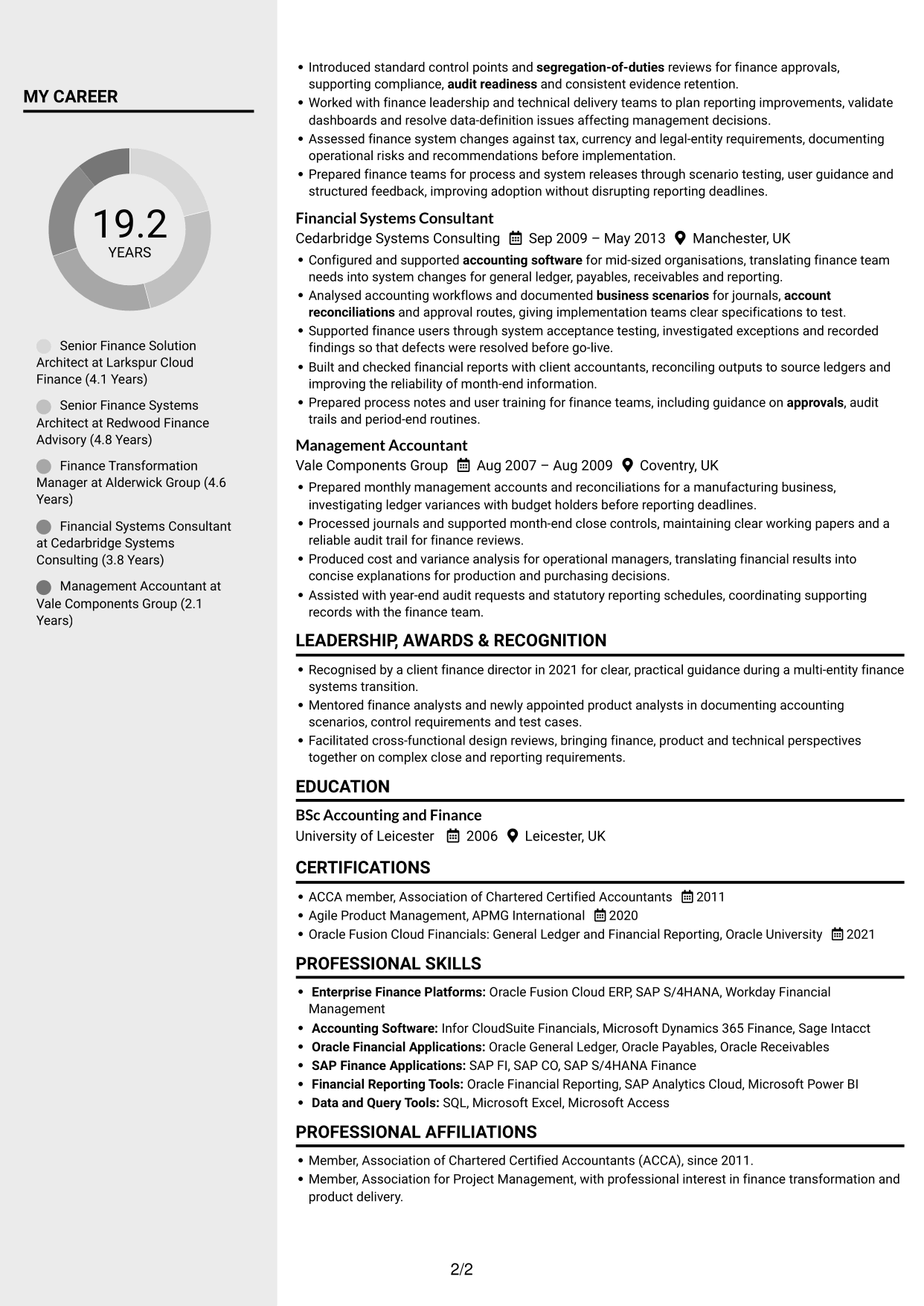 CV example — page 2